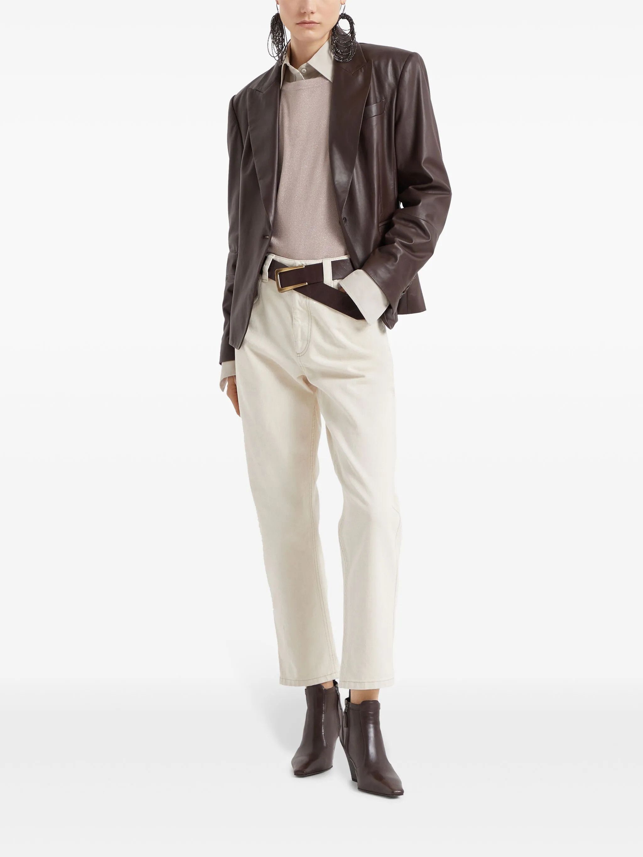 Brunello Cucinelli o1y0725 Denim Pant in Ivory Size 27" / US 4 / IT 40 - 5 Thumbnail