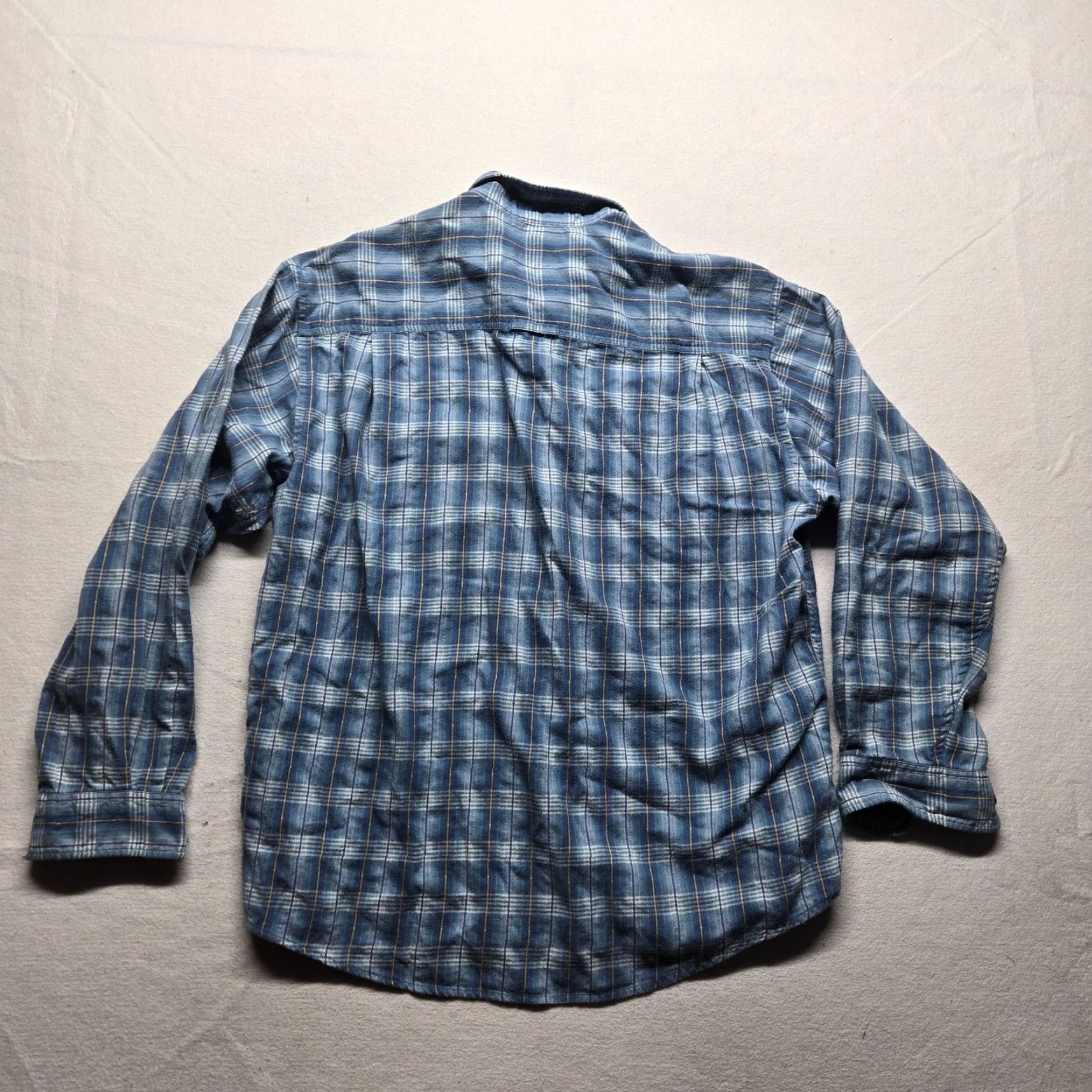 Liz Claiborne VINTAGE Claiborne Blue Check Flannel Shirt Adult Men's L Long Sleeve Button-Down with Pockets Size US L / EU 52-54 / 3 - 6 Thumbnail