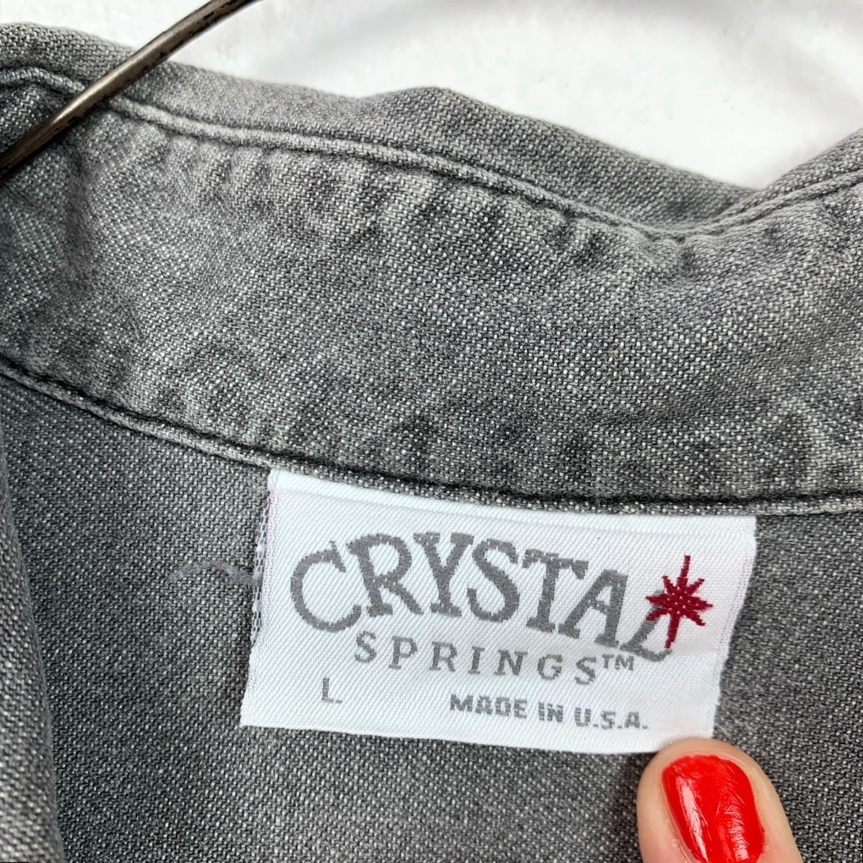 Denime Vintage Crystal Springs Gray Denim Cotton Short Sleeve Button Shirt Large Size US L / EU 52-54 / 3 - 2 Thumbnail