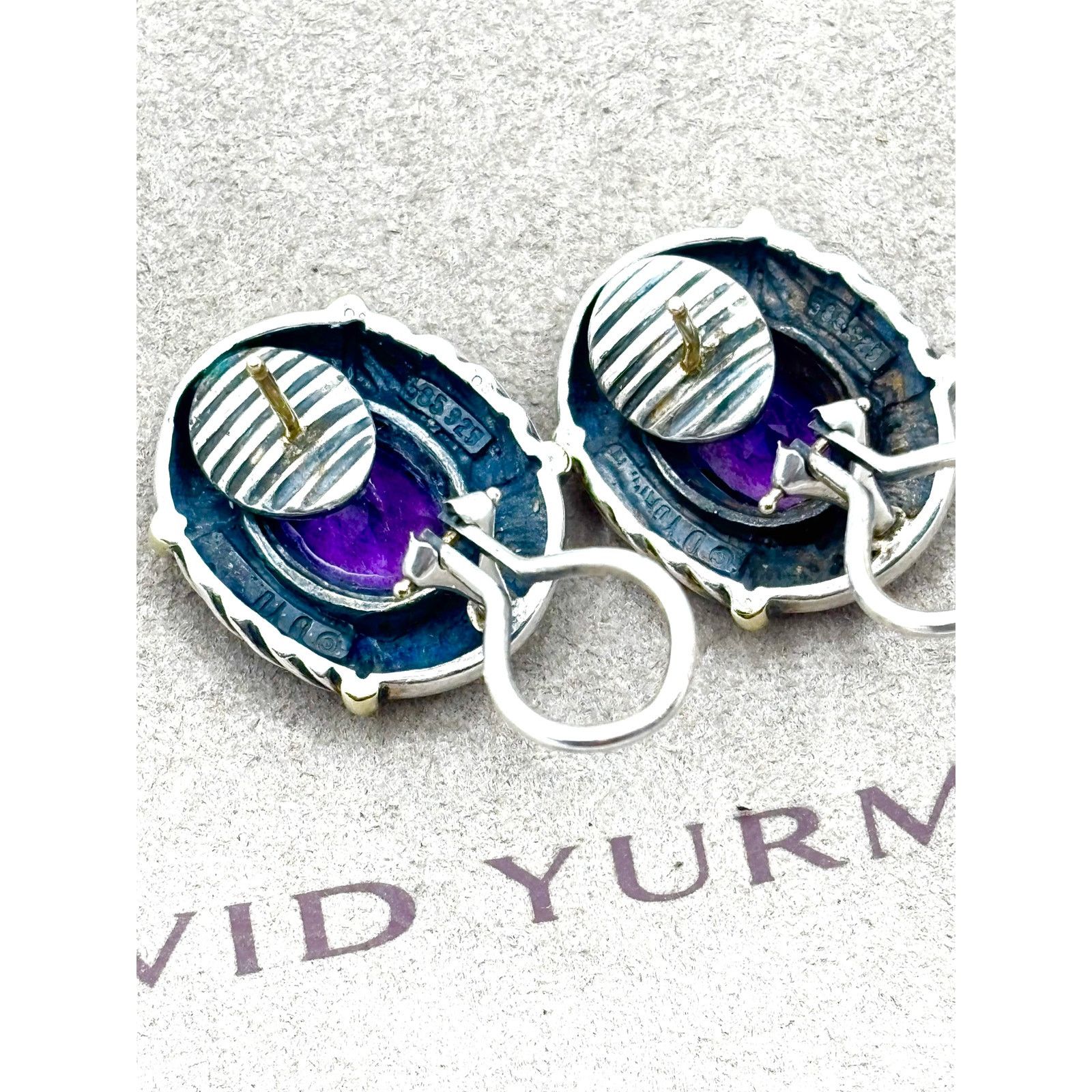 David Yurman DAVID YURMAN Oval Albion Amethyst Earrings Size ONE SIZE - 6 Thumbnail