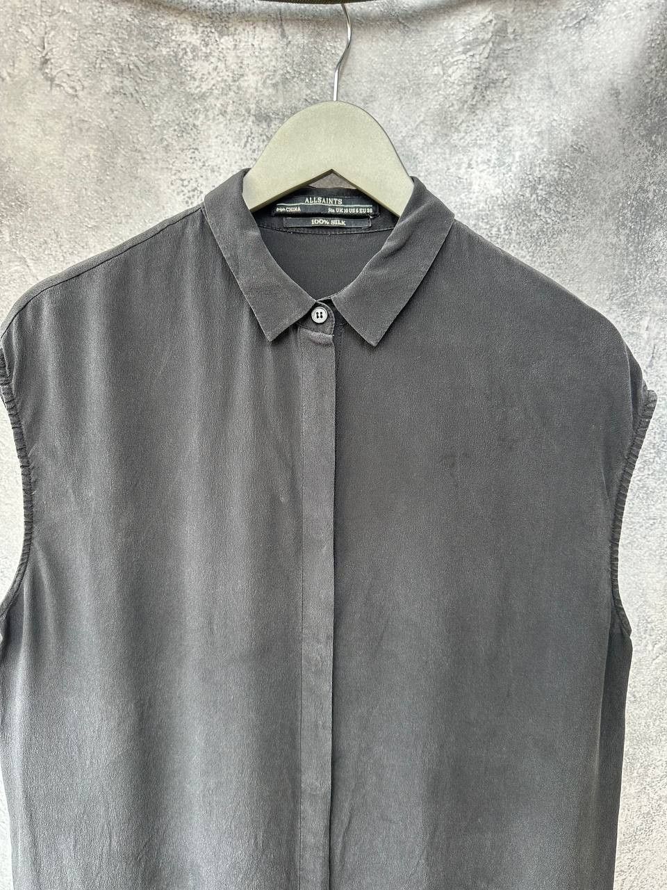 Allsaints × Vintage Allsaints Avant-Garde GIOVIA Shirt Dress 100% Silk Black Size M / US 6-8 / IT 42-44 - 5 Thumbnail