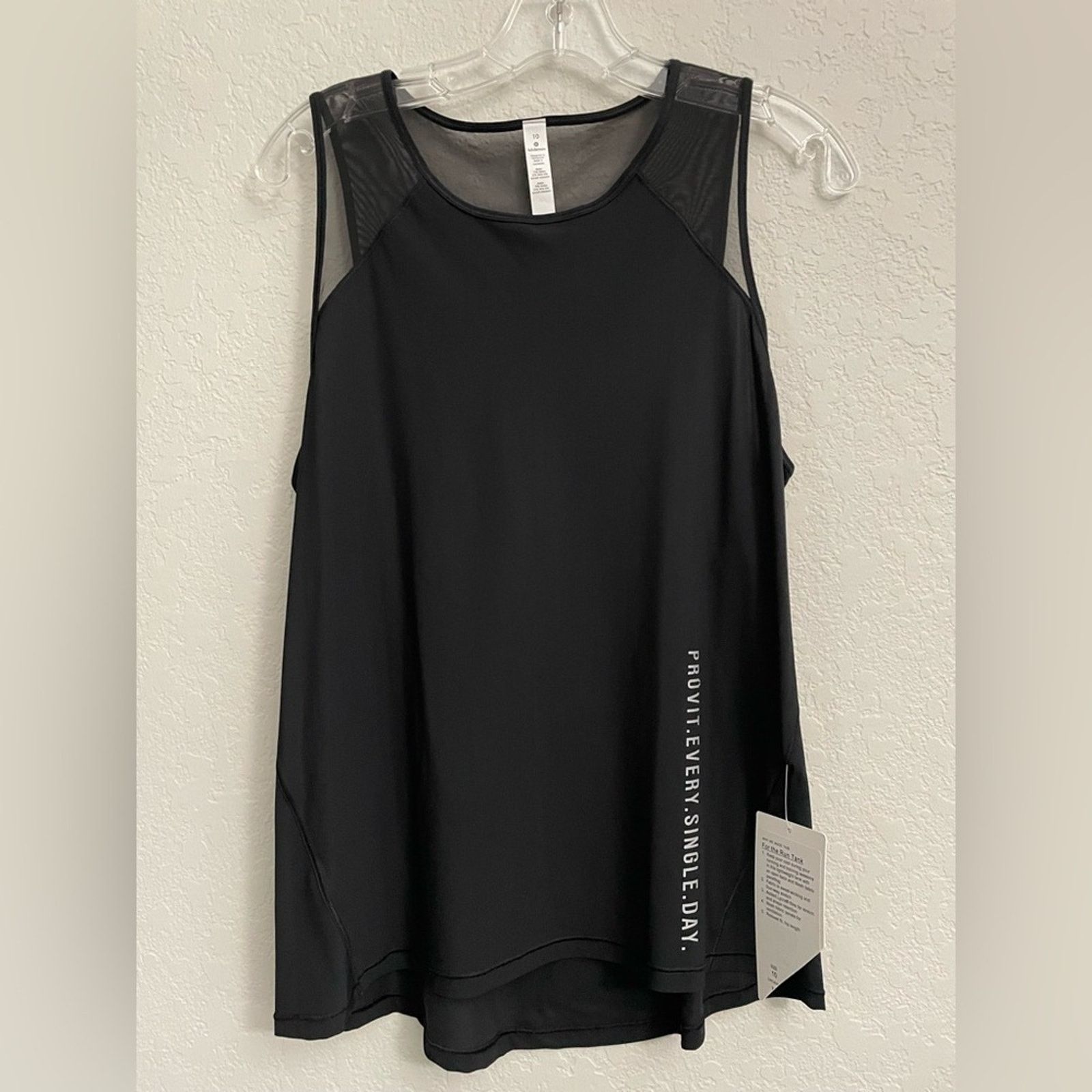 Lululemon Lululemon Pruvit Collab Women 10 For the Run Tank in Black Size L / US 10 / IT 46 - 1 Thumbnail