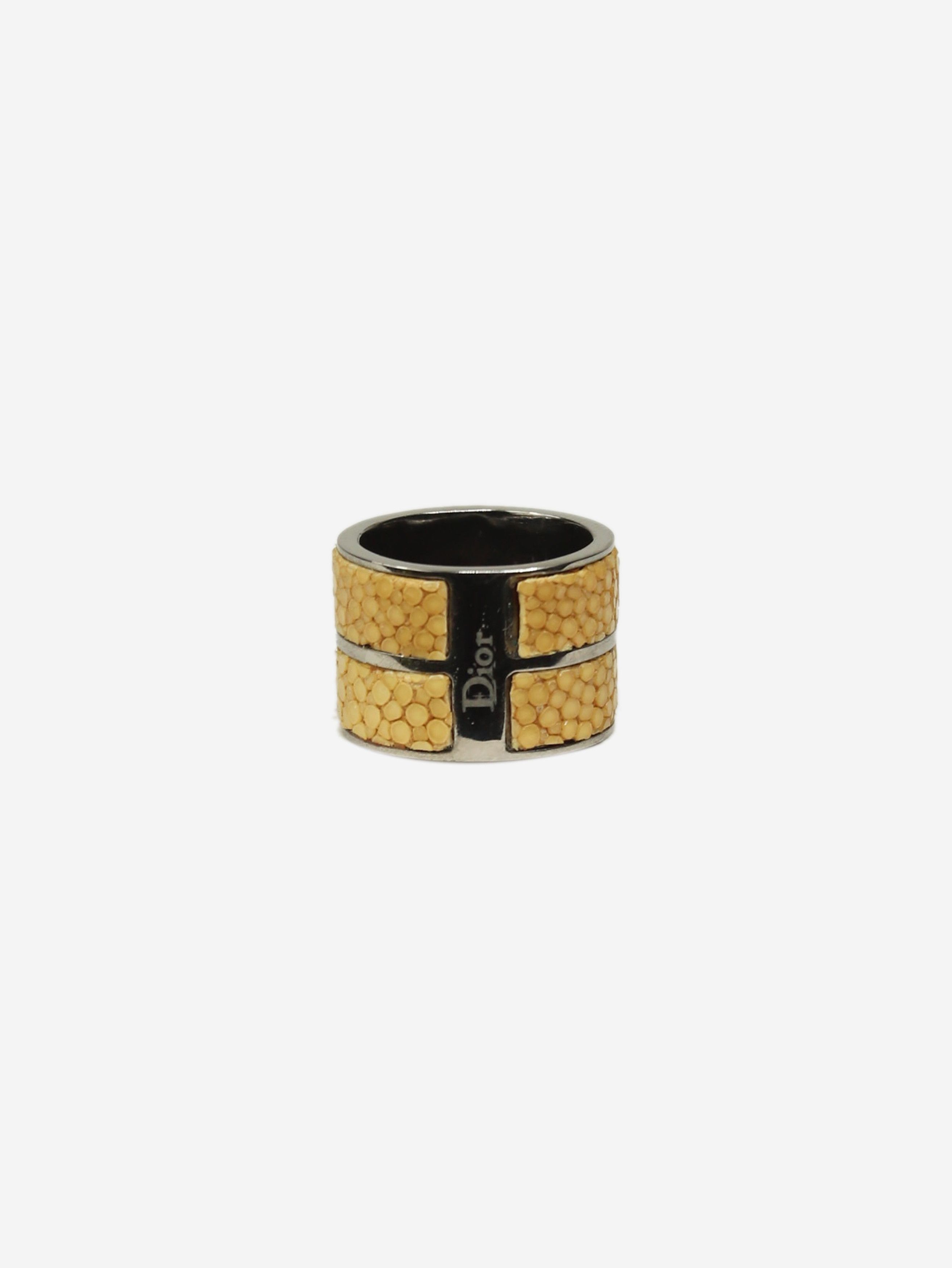 image of Dior Silver Snakeskin Ring, Women's