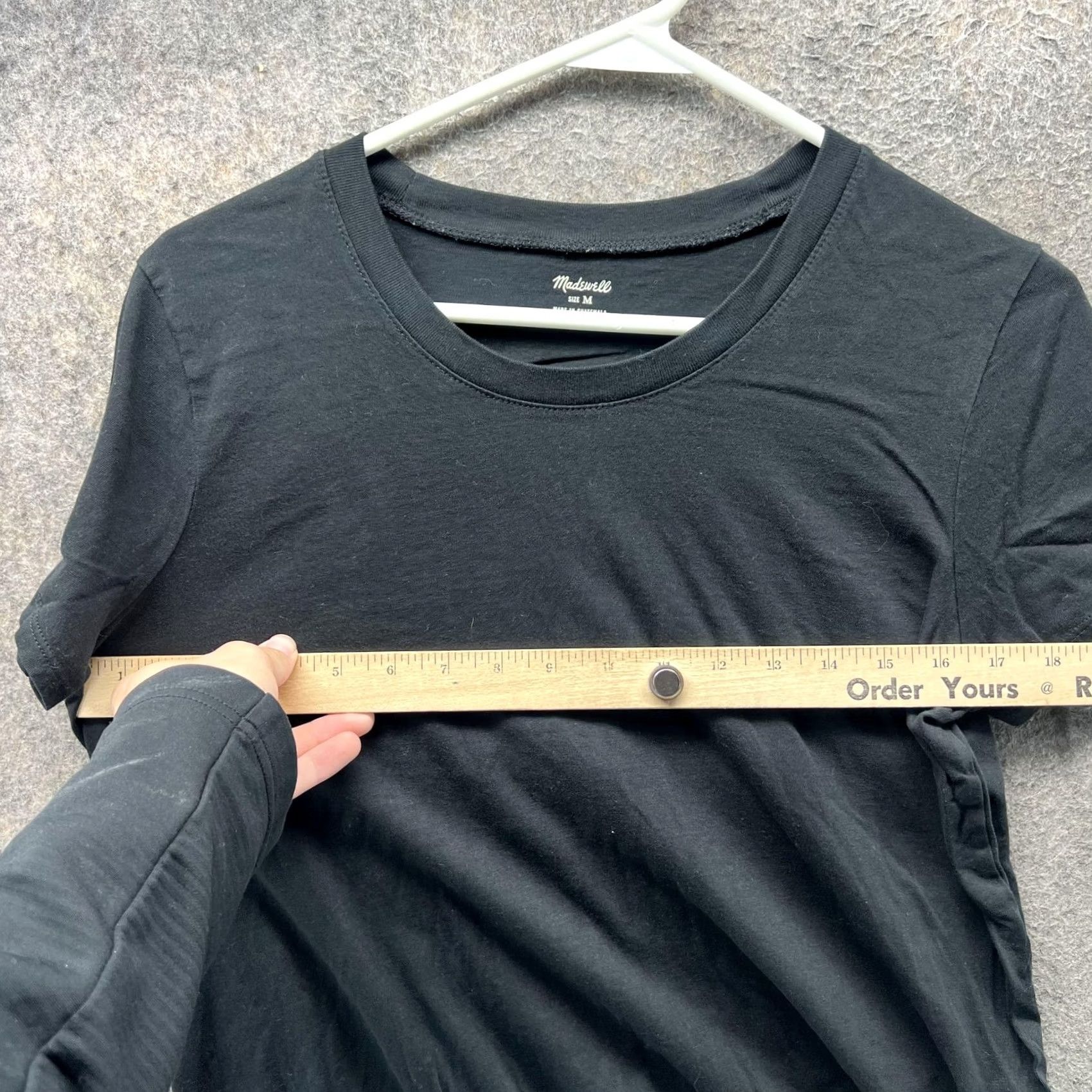 Madewell Madewell Shirt Womens Medium Black 100% Cotton Crew Neck Basic Tee Top Casual Size M / US 6-8 / IT 42-44 - 7 Thumbnail