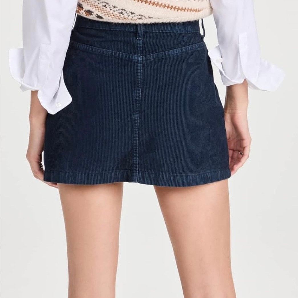 Free People Free People Ray Cord Mini Skirt Ebony Blue Women's XS 0 Size 25" / US 0 / IT 36 - 4 Thumbnail
