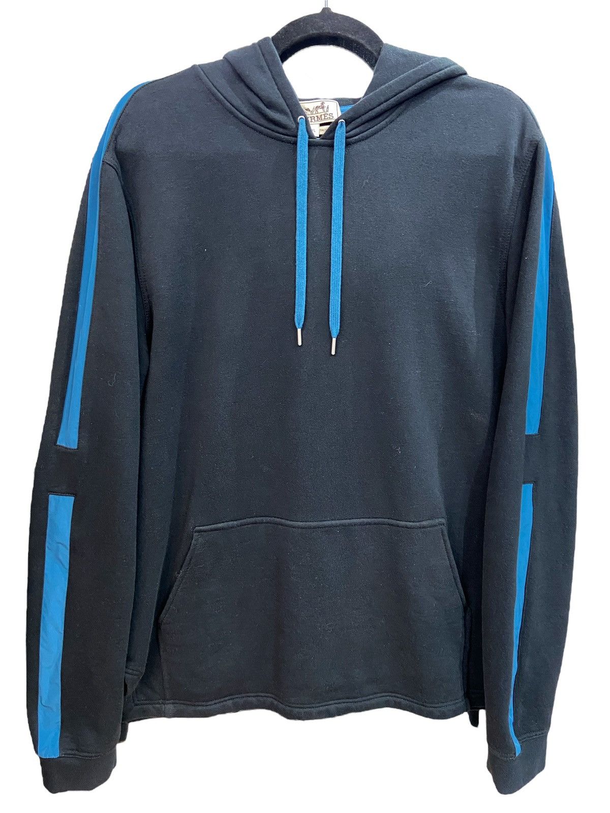Hermes Hermes Sweatshirt Hoodie with blue stripes Size US XL / EU 56 / 4 - 1 Thumbnail