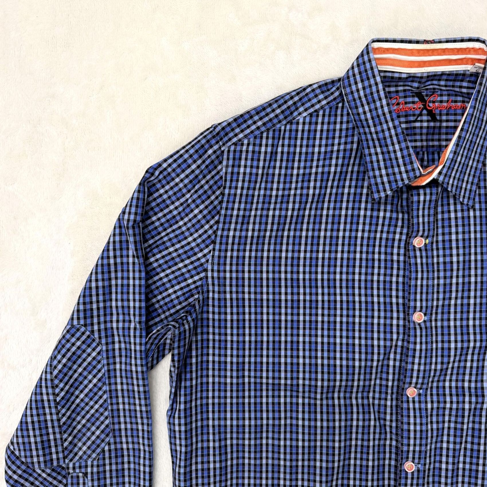 Robert Graham Robert Graham Shirt Mens Large Blue Check Tailored Fit Button Up Long Sleeve Size US L / EU 52-54 / 3 - 7 Thumbnail