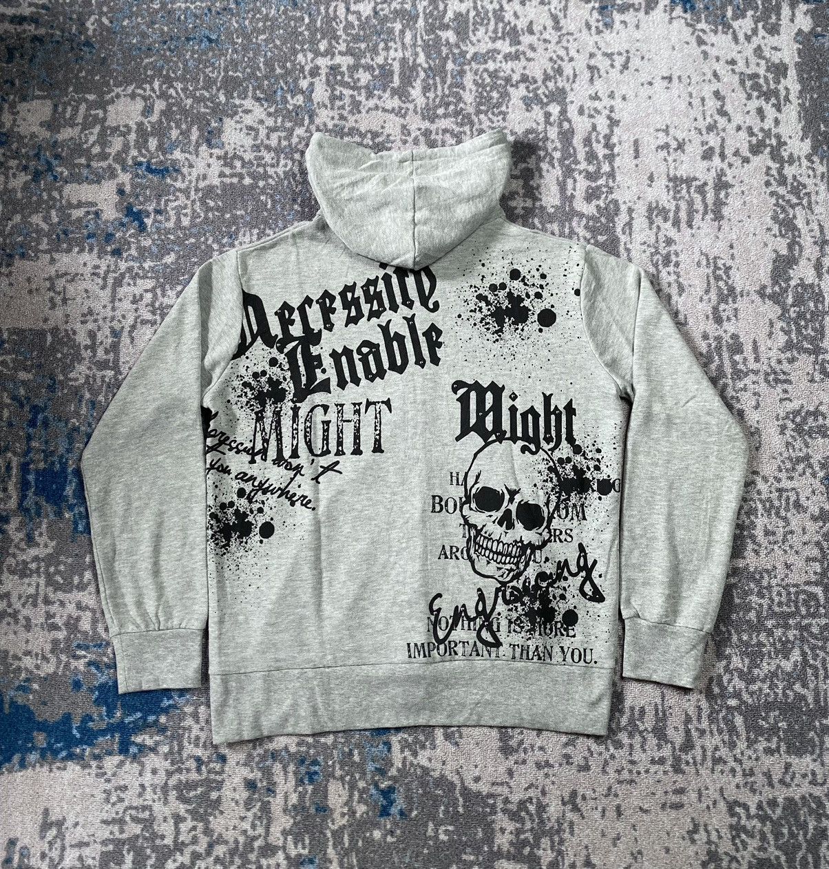 If Six Was Nine × Japanese Brand × Le Grande Bleu (L.G.B.) Japanes Dig Deep Skull Studded Hoodie Vkei Gothic Style Size US XL / EU 56 / 4 - 2 Thumbnail