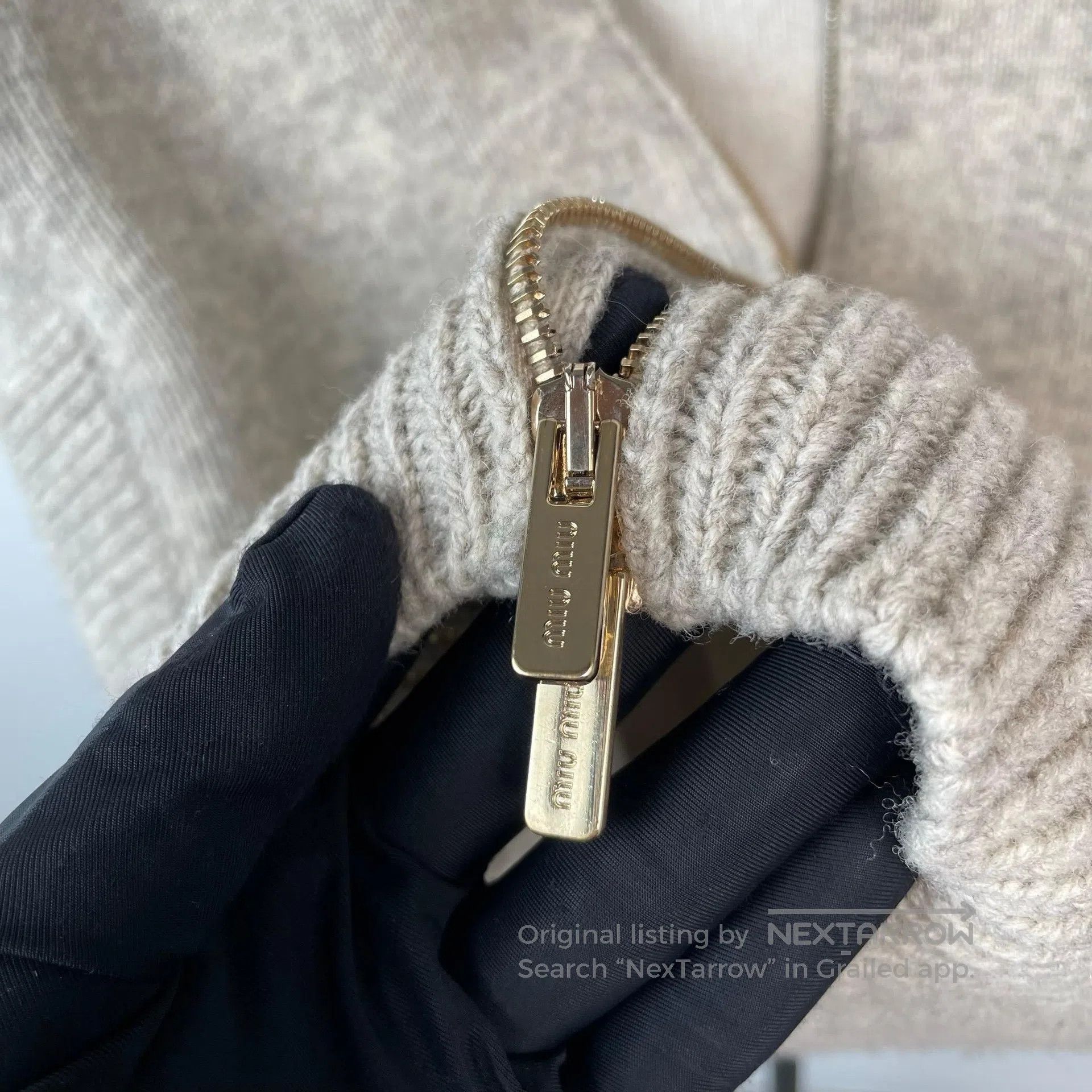 Miu Miu Miu Miu Oatmeal gray cashmere zip-up coat size 36| Size XS / US 0-2 / IT 36-38 - 4 Thumbnail