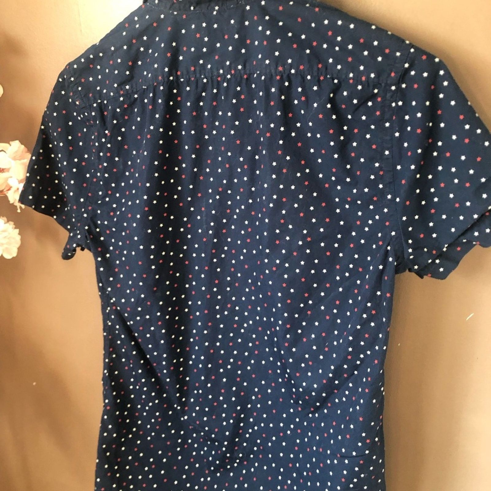 Express Express button down shirt red and white stars Size US XS / EU 42 / 0 - 7 Thumbnail