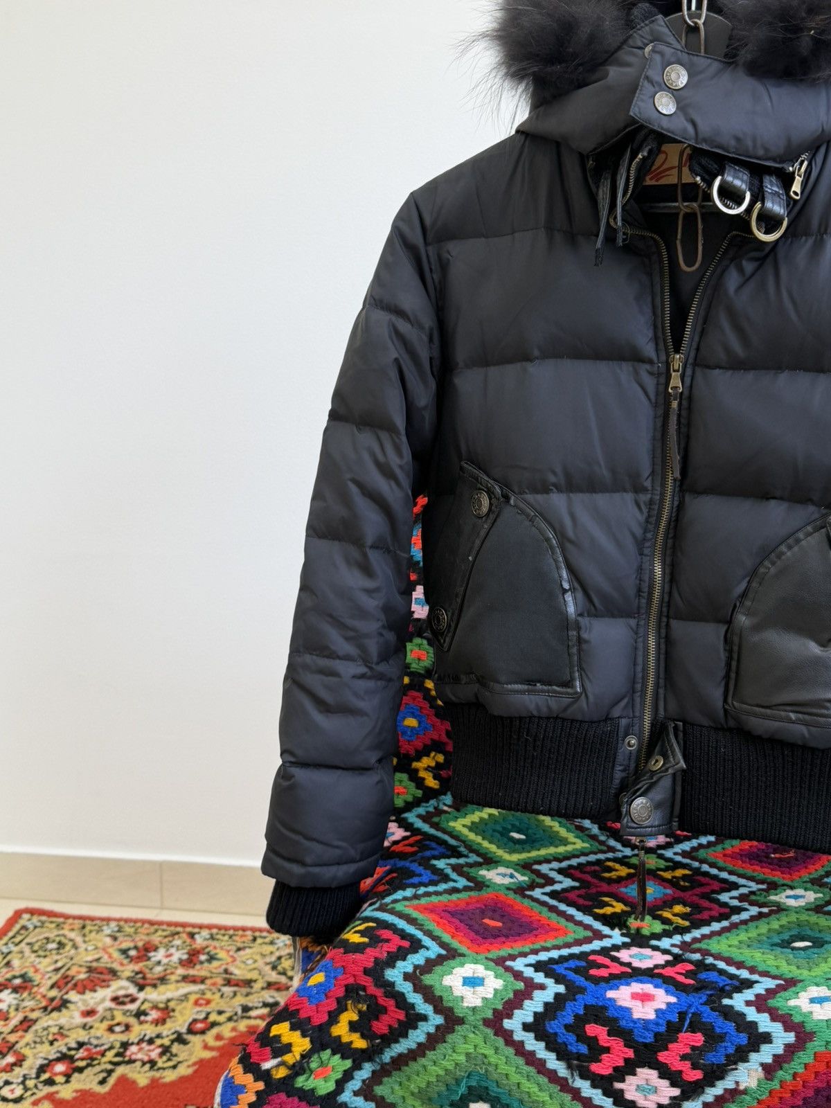 Le Grande Bleu (L.G.B.) Avant Garde Hysteric Glamour Style Fur Hood Bomber Jacket Size US S / EU 44-46 / 1 - 4 Thumbnail