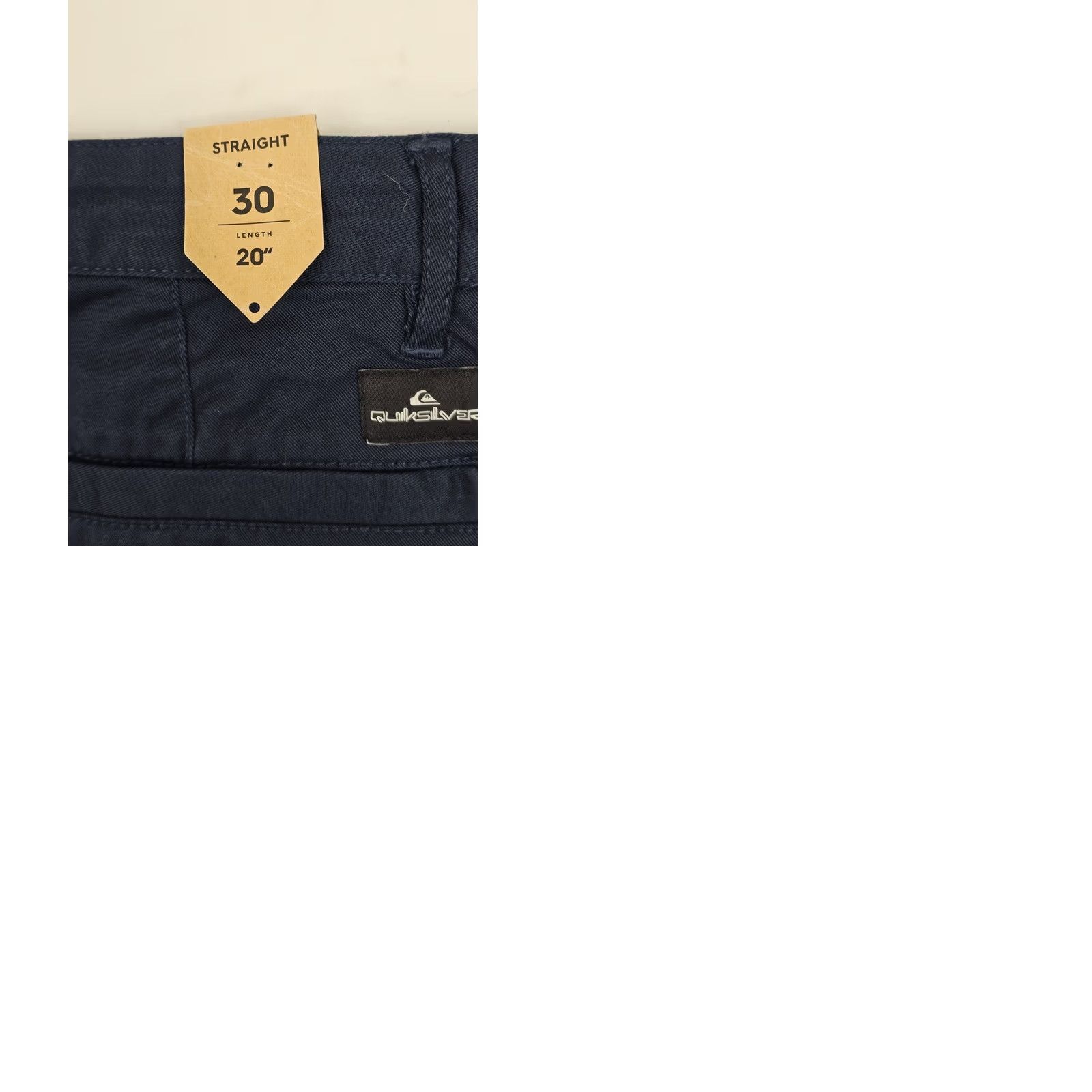 Quiksilver Quiksilver Bermuda Shorts Men 31 Blue Cotton Polyester Golf Casual Pockets 9" Inseam Straight-Leg Chino Stitch Front Flat Front NWT Size US 31 - 9 Thumbnail