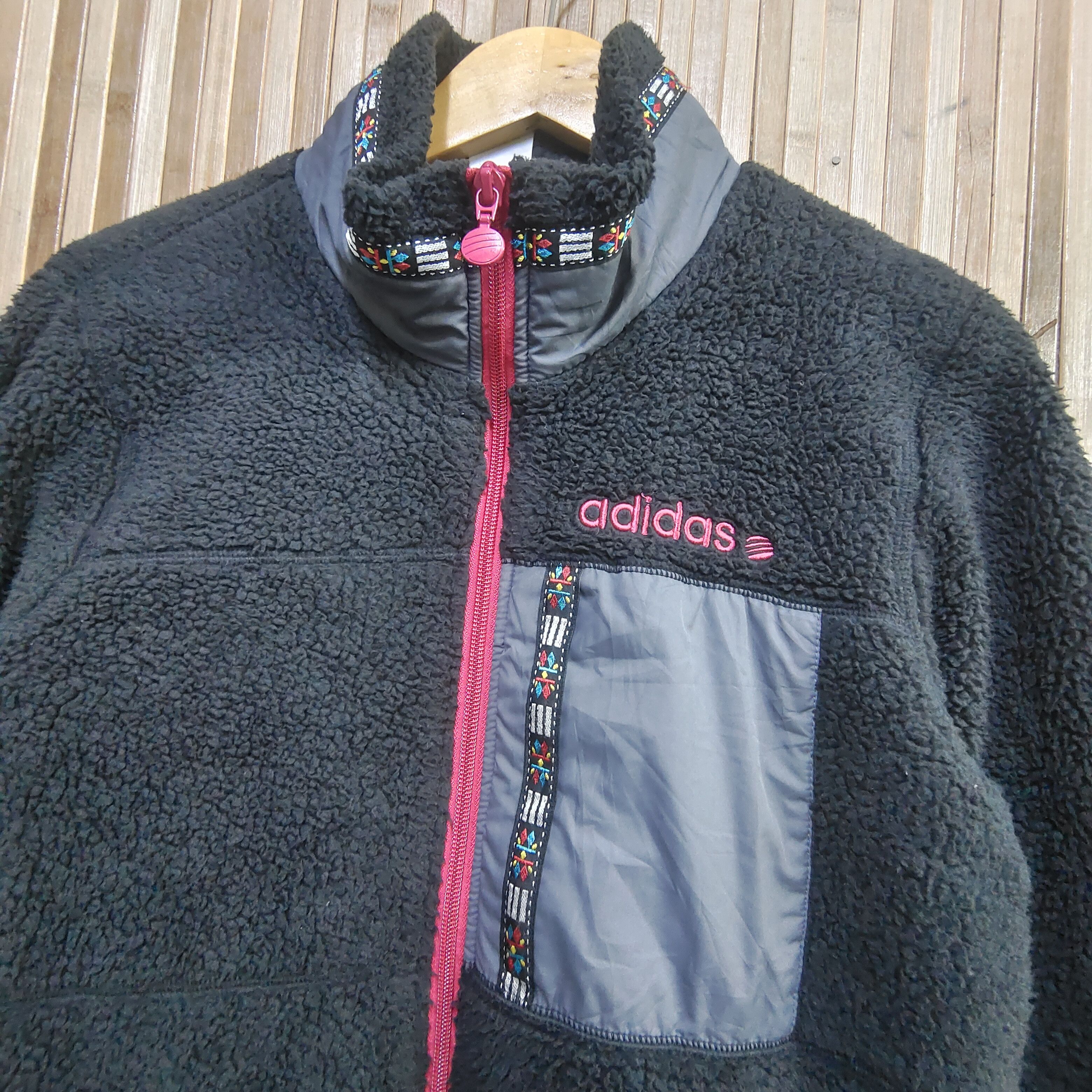 Adidas × Vintage Vintage Adidas Neo Edition Tribal Design Fleece Jacket Size US S / EU 44-46 / 1 - 2 Thumbnail