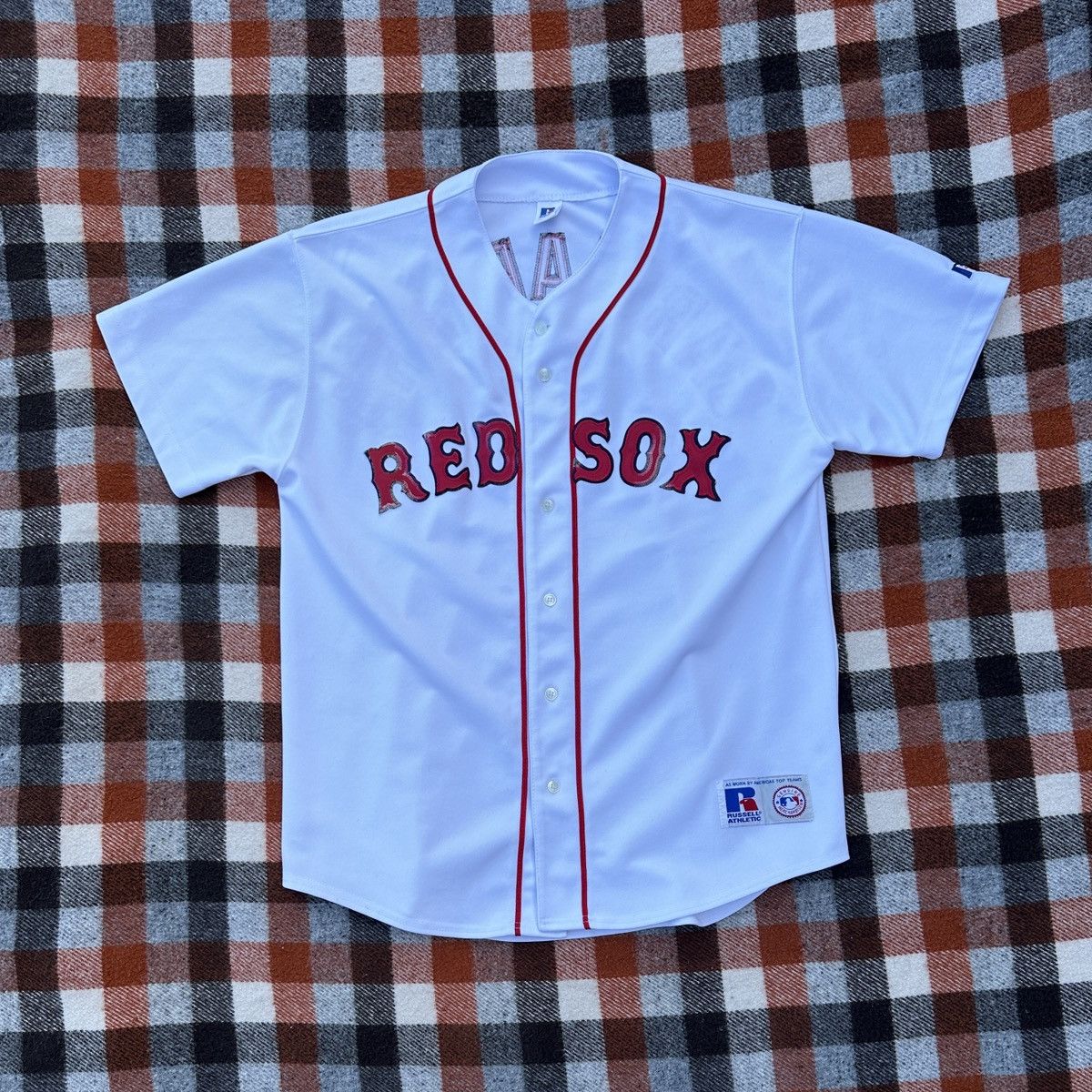 image of Mlb x Russell Athletic Vintage 90's Boston Red Sox Nomar Garciaparra Baseball Jersey in White (Size