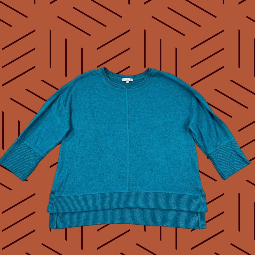 Habitat Habitat Shirt Women Small Oversized Fleece Green Blue Casual Womens 3/4 Sleeve Basic All Seasons Easy Care Regular Fit knit Blouse Size S / US 4 / IT 40 - 1 Thumbnail
