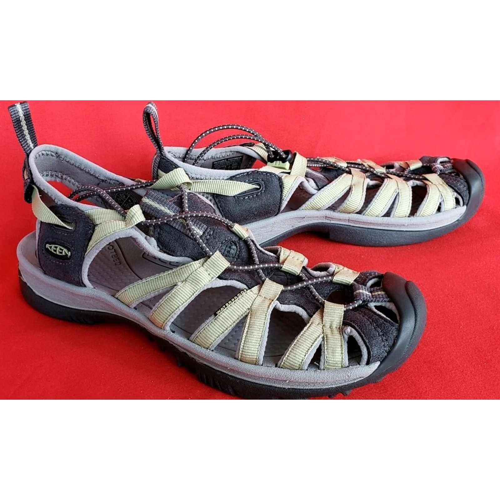 KEEN VINTAGE Keen Women's Whisper Sandals 8.5M Light Green No Tie Elastic Lacing Cushioned Sandal Womens Shoes Green Sport Sandals Mens/Mens Size US 7 / IT 37 - 5 Thumbnail