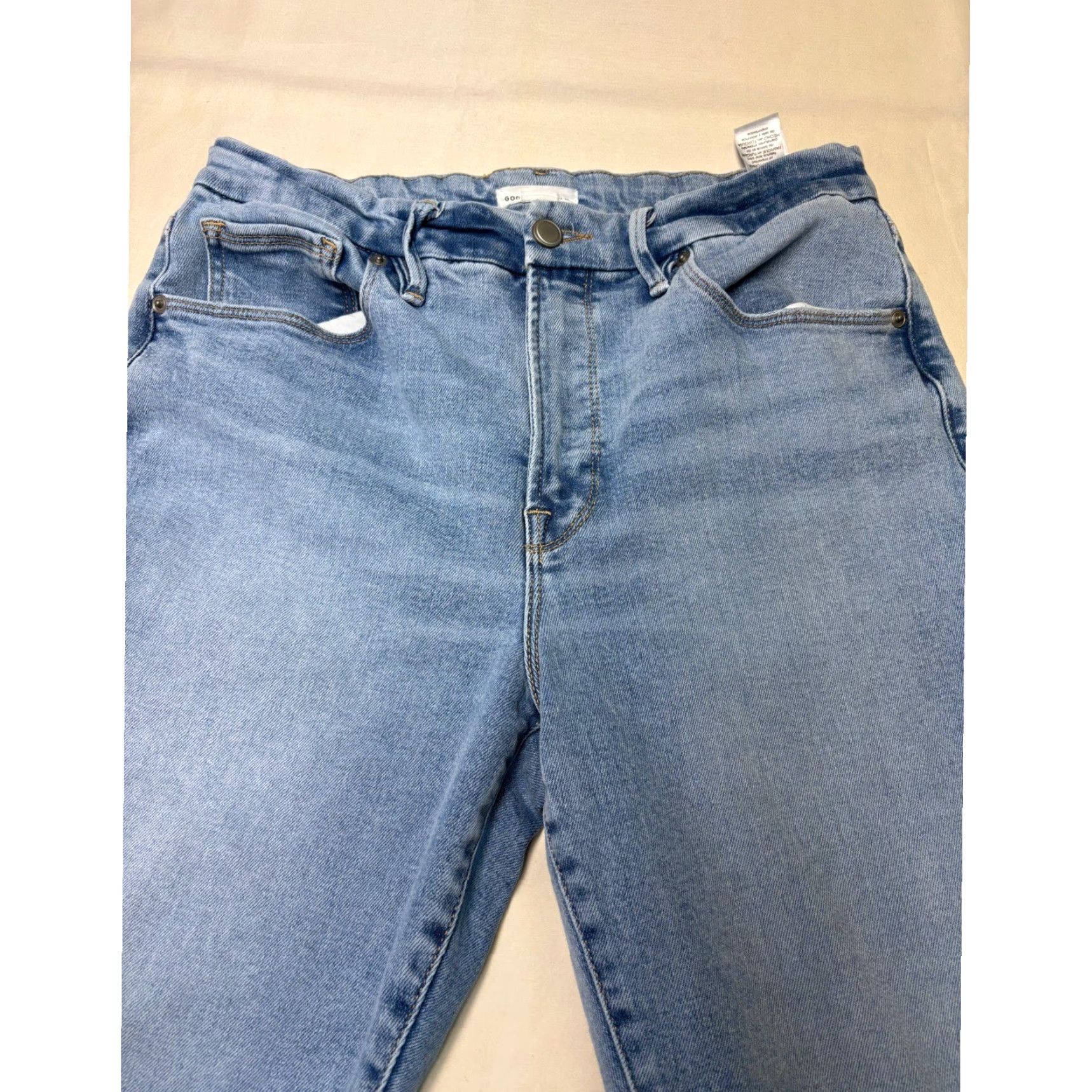 Good American Good American Good Legs Step Hem Jeans Indigo Distressed Blue 29 30 Inseam 27/28 5-Pocket Denim Stretch Slim High Rise Womens Jeans Size 29" - 2 Thumbnail