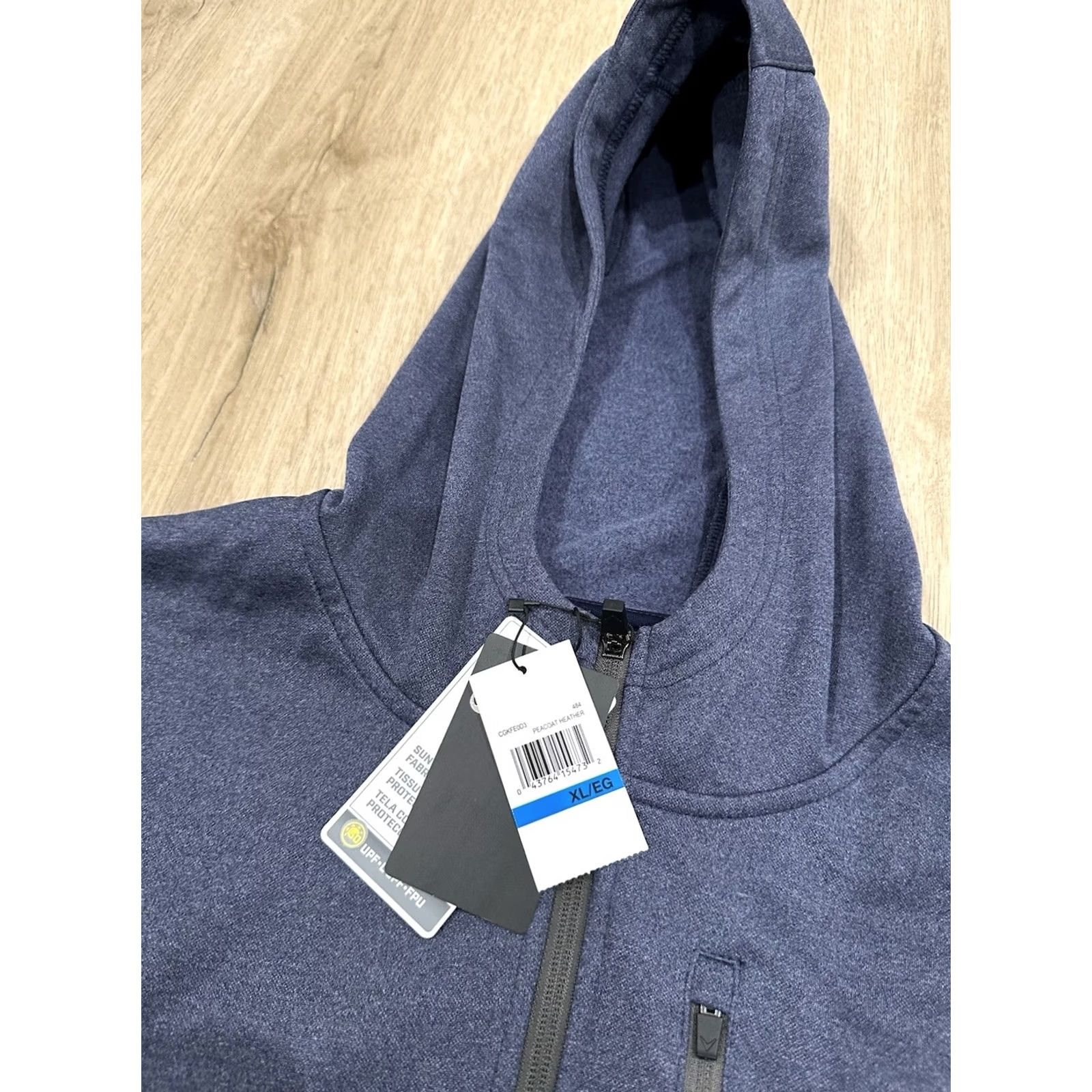Callaway Callaway Men’s XL Blue Full Zip Hoodie Jacket Peacoat Heather Golf UPF NWT Size US XL / EU 56 / 4 - 5 Thumbnail