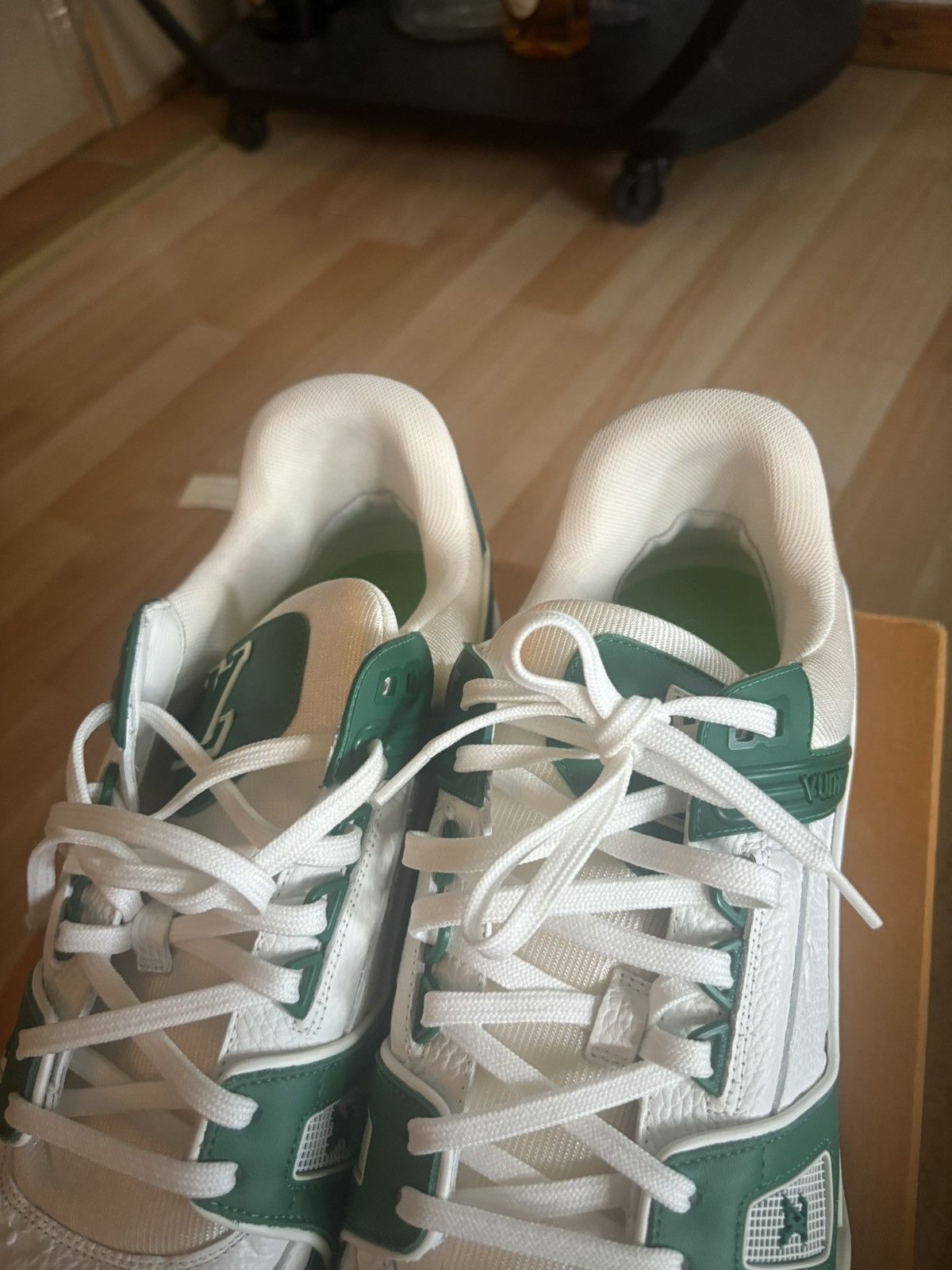 Louis Vuitton Louis Vuitton Trainer Green Monogram Denim White Size US 10 / EU 43 - 9 Thumbnail