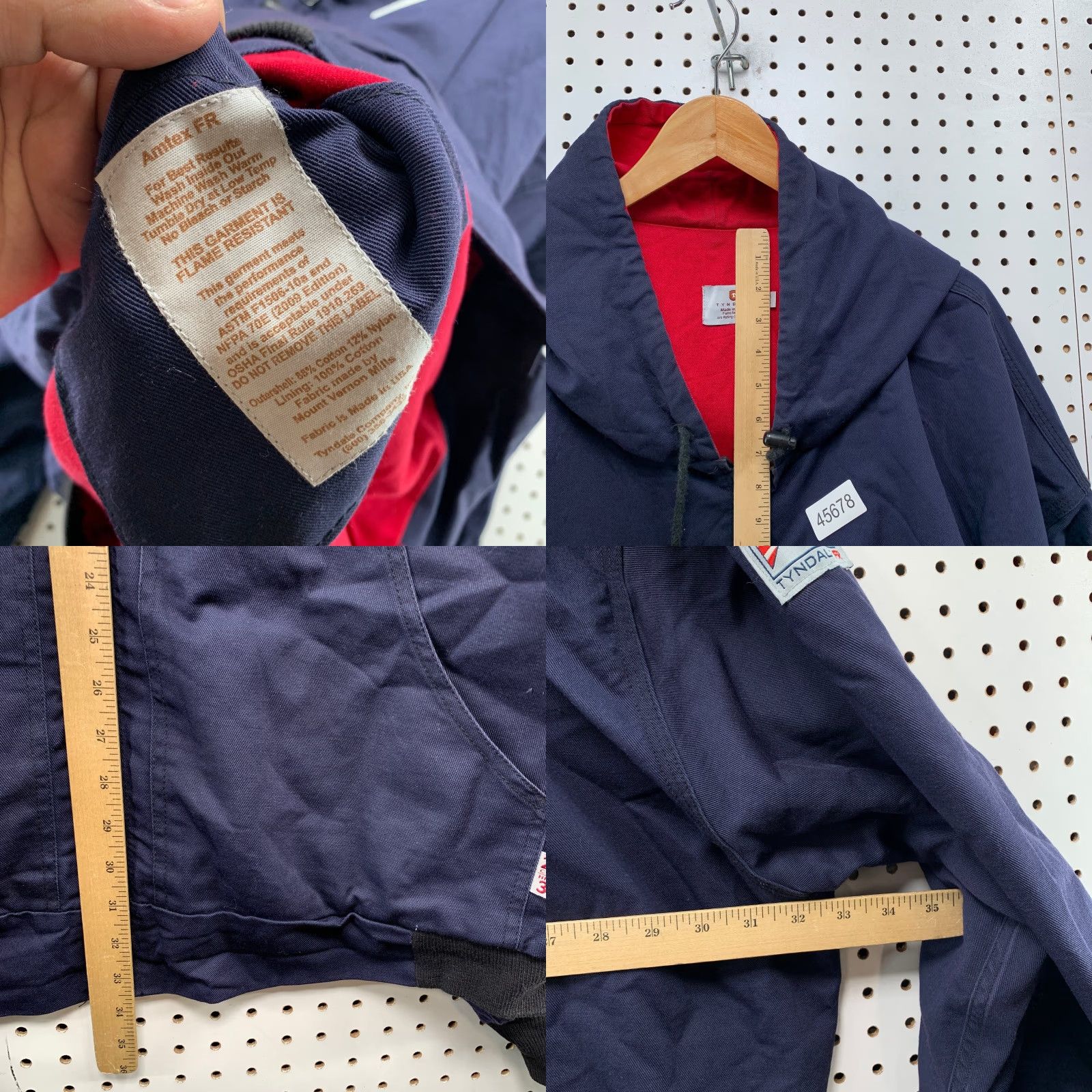 Vintage Tyndale FR Jacket Mens 5XL Canvas Blue Hooded Fire Resistant Workwear Jacket Size US XXL / EU 58 / 5 - 8 Thumbnail