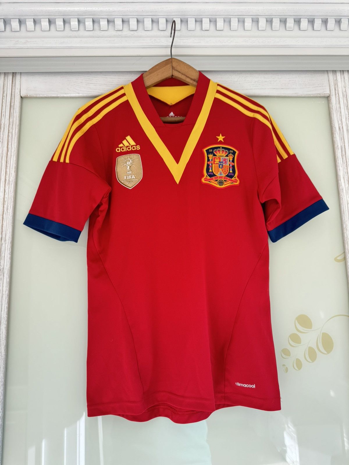 Adidas Spain 2013-2014 Home Soccer Jersey Football Kit Shirt Size US S / EU 44-46 / 1 - 5 Thumbnail