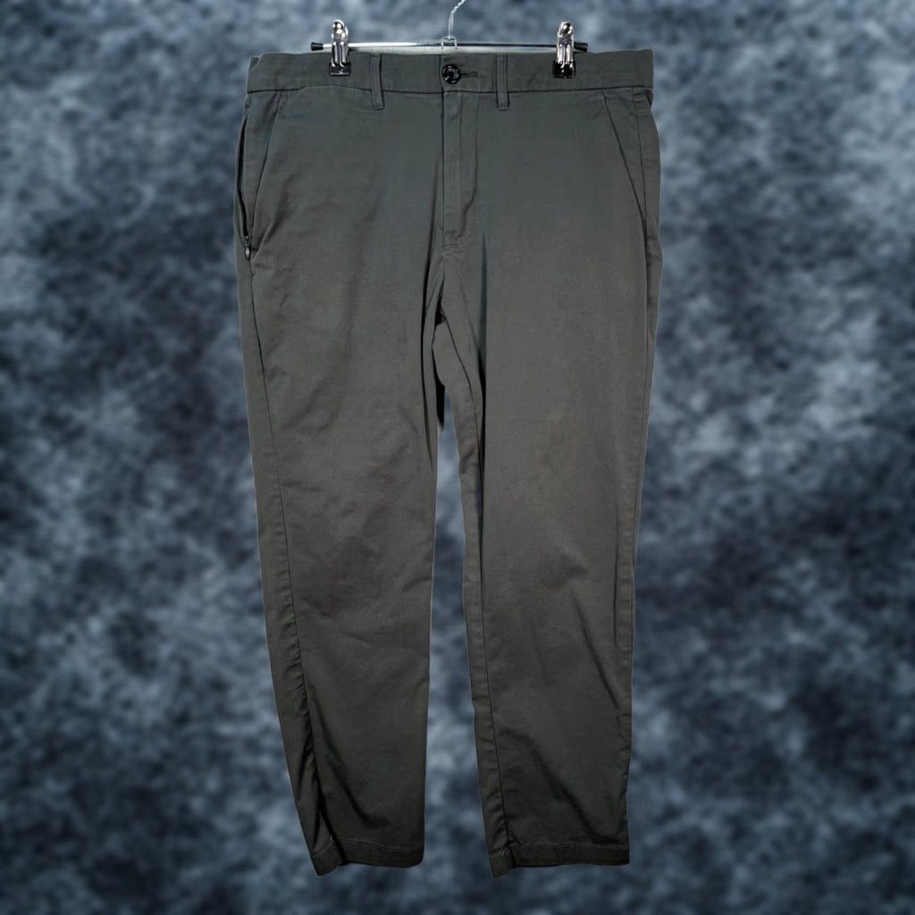 Vintage Goodfellow & Co Mens Slim Fit Pants 33 x 28 Gray Cotton Blend Nylon Flat Front Chino Regular Size 33 Inseam 28 Size US 33 - 1 Thumbnail