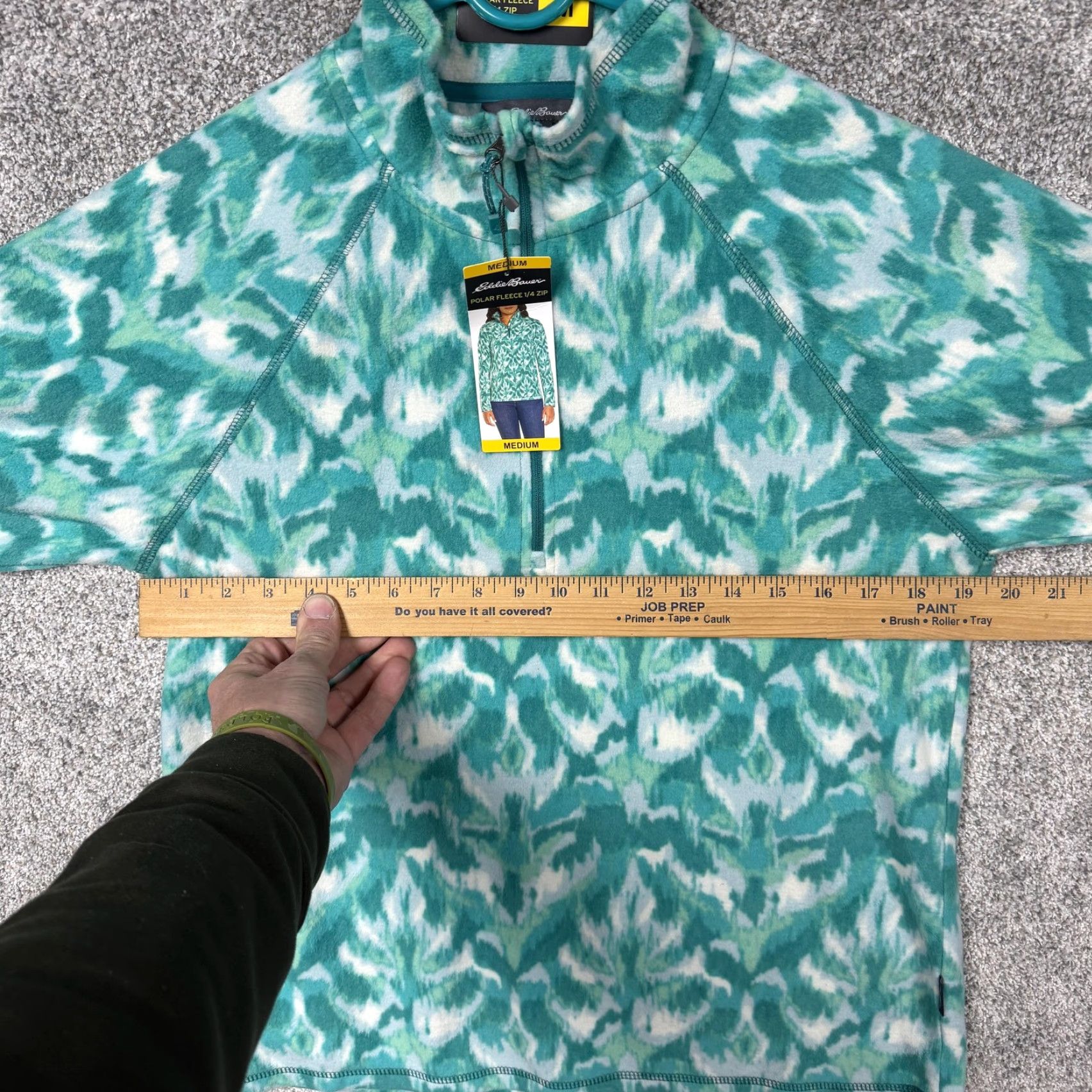 Eddie Bauer Eddie Bauer Polar Fleece 1/4 Zip Jacket Womens M Green Ikat NWT Gorpcore Hiking Size M / US 6-8 / IT 42-44 - 4 Thumbnail
