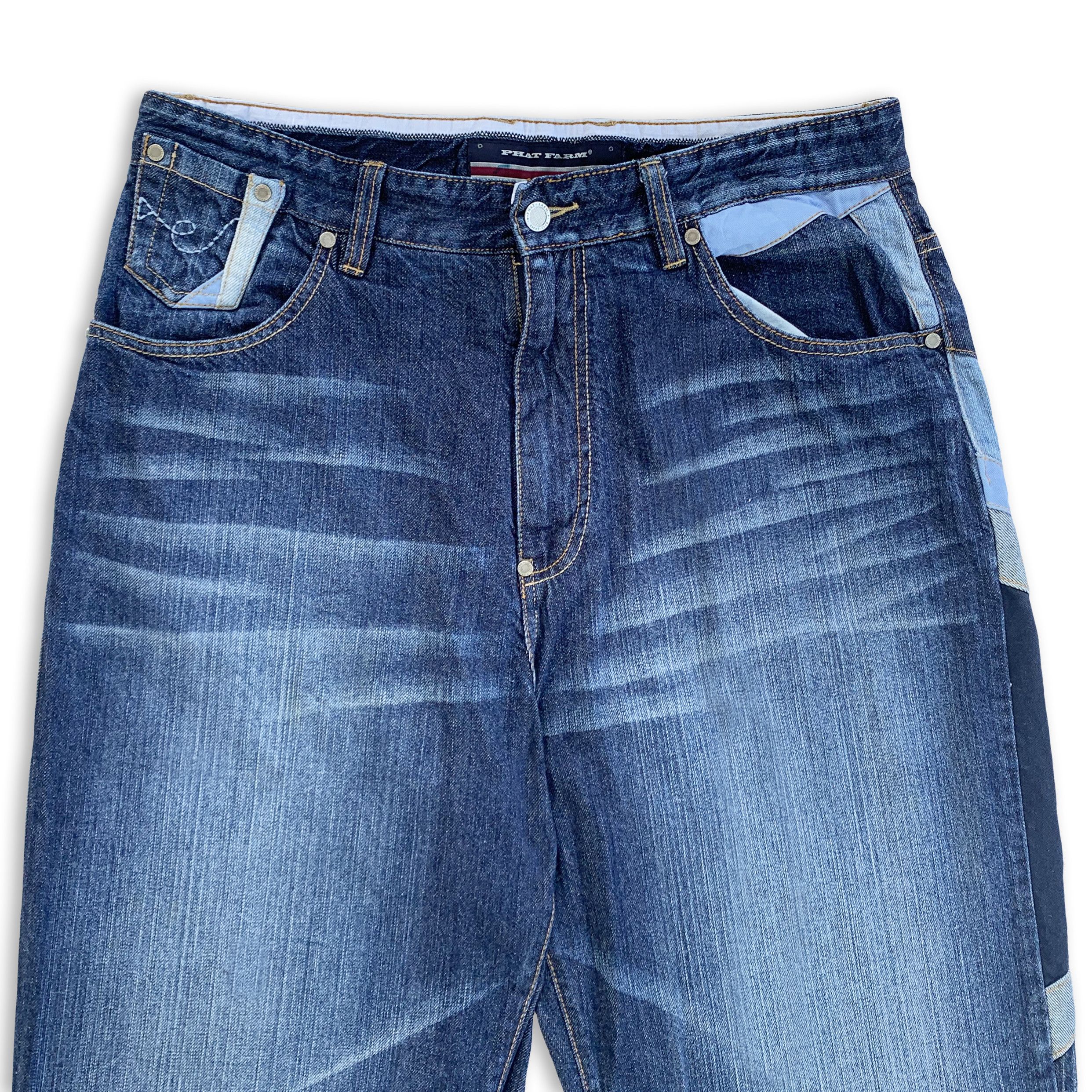 Phat Farm Vintage 90s PHAT FARM Jeans Denim Pants 2000s Y2K Baggy Rap Size US 34 / EU 50 - 4 Thumbnail