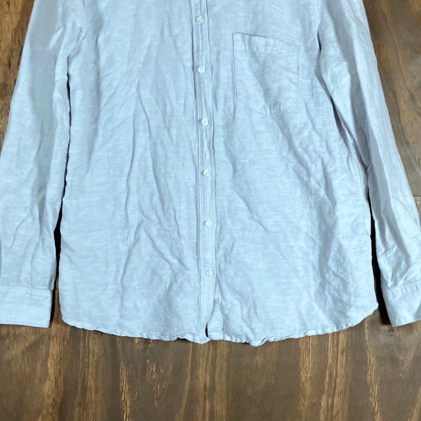 Banana Republic Banana Republic Men Shirt Gray Soft Wash Button-Down Linen Blend Large Size US L / EU 52-54 / 3 - 3 Thumbnail