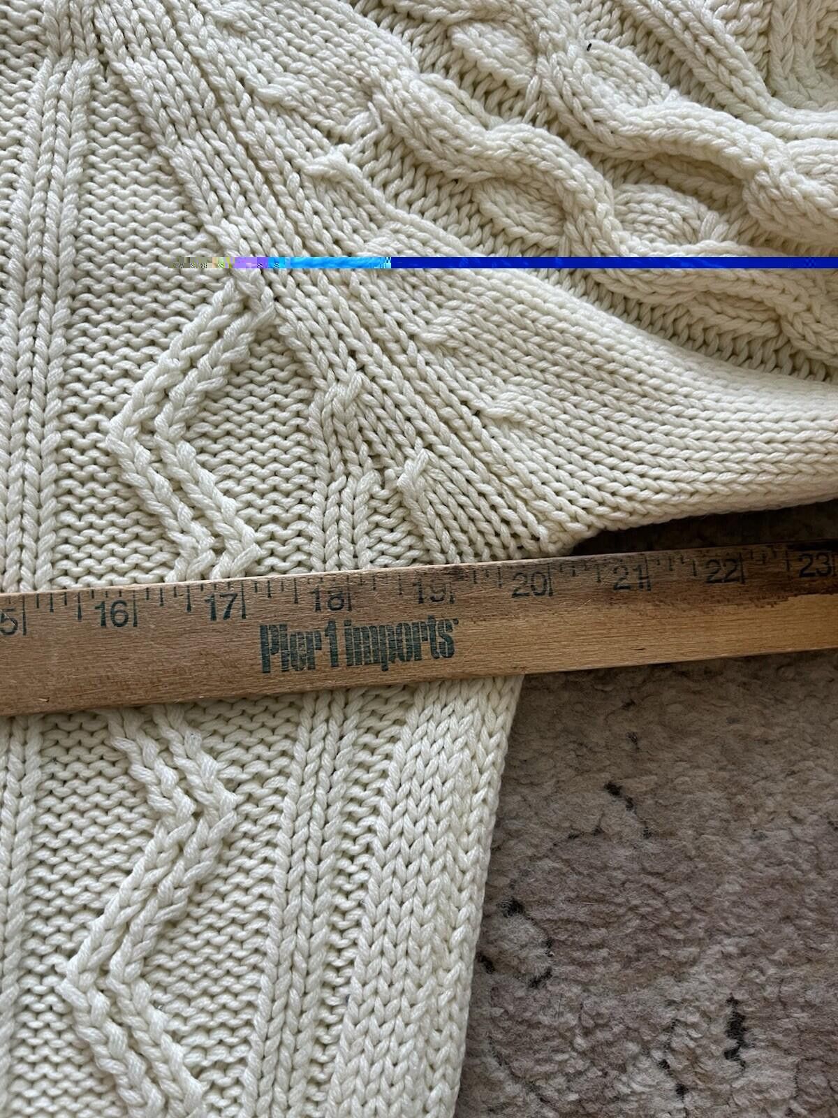 Sears VTG 80s Sears Cable Knit Cream Sweater Men’s Large Size US L / EU 52-54 / 3 - 5 Thumbnail