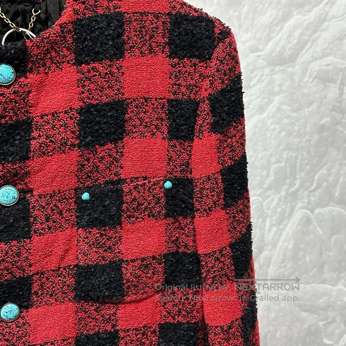 Louis Vuitton louis vuitton red and black checked coat. Size US L / EU 52-54 / 3 - 3 Thumbnail