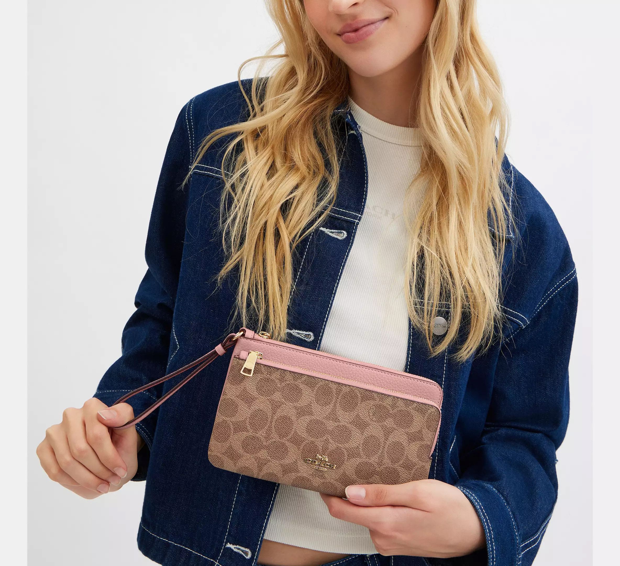 Coach Double Zip Wallet In Signature Canvas CX161 Size ONE SIZE - 6 Thumbnail