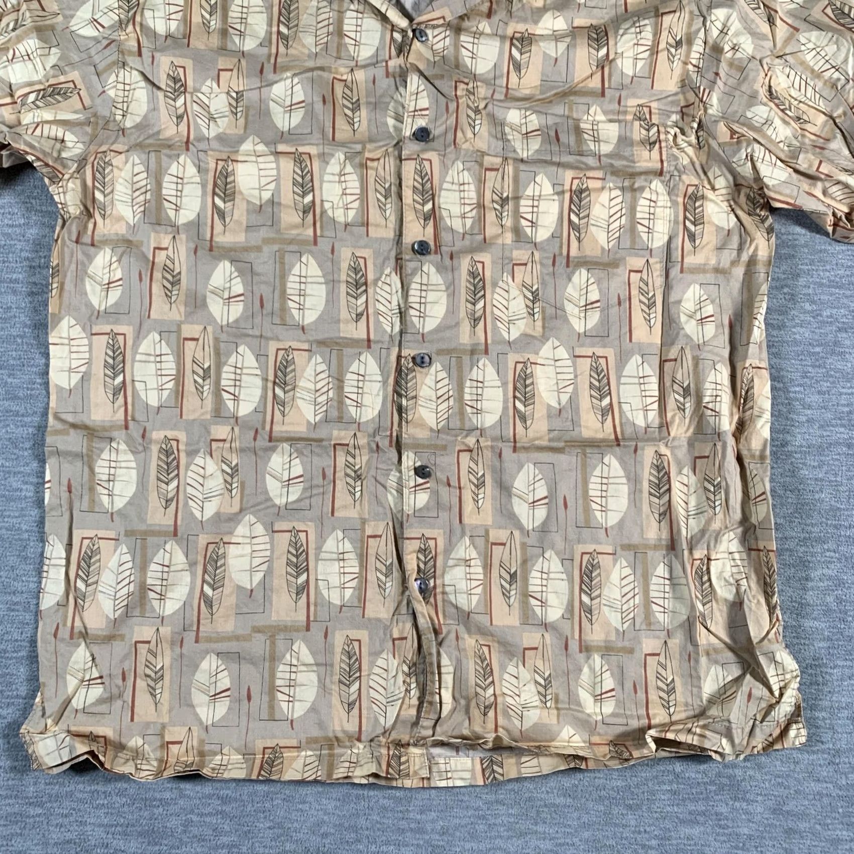 Tori Richard Tori Richard Shirt Mens Medium Beige Brown Leaf Print Button Up Cotton Hawaii Size US M / EU 48-50 / 2 - 3 Thumbnail