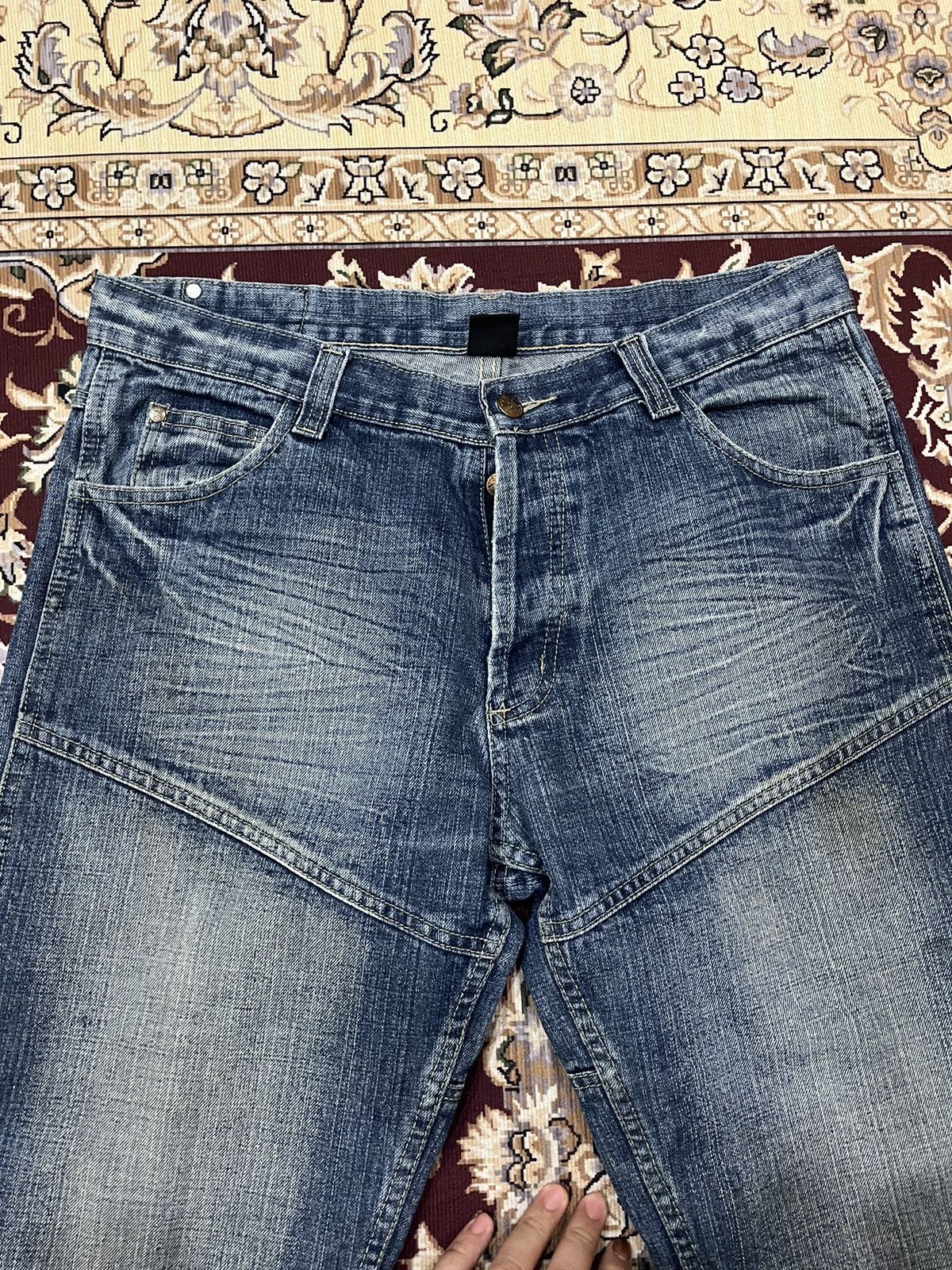 Japanese Brand T Traxx Double Knee Stain Denim Size US 34 / EU 50 - 8 Thumbnail