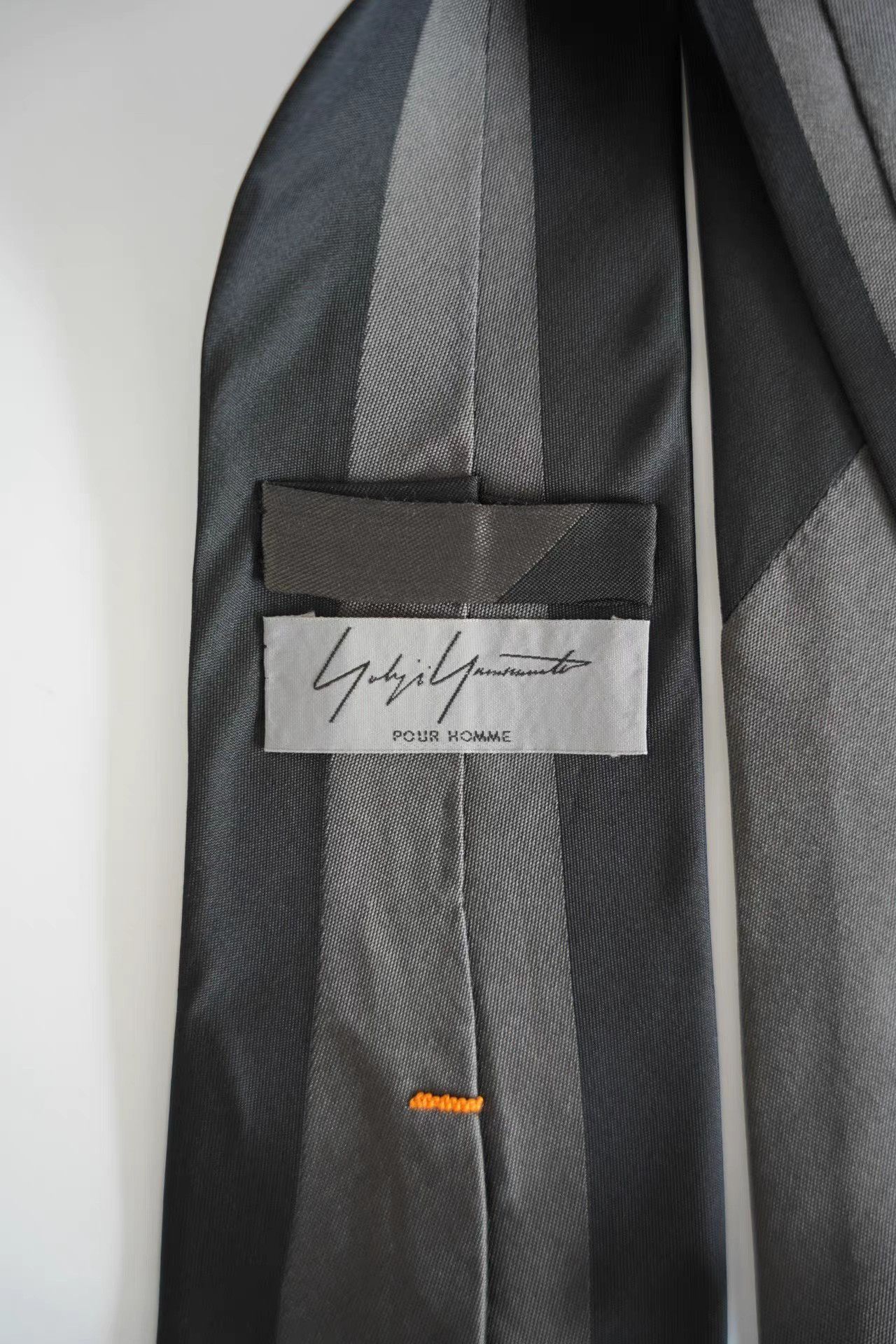 Yohji Yamamoto Yohji Yamamoto Black & Gray Color Block Silk Tie K4 Size ONE SIZE - 2 Thumbnail