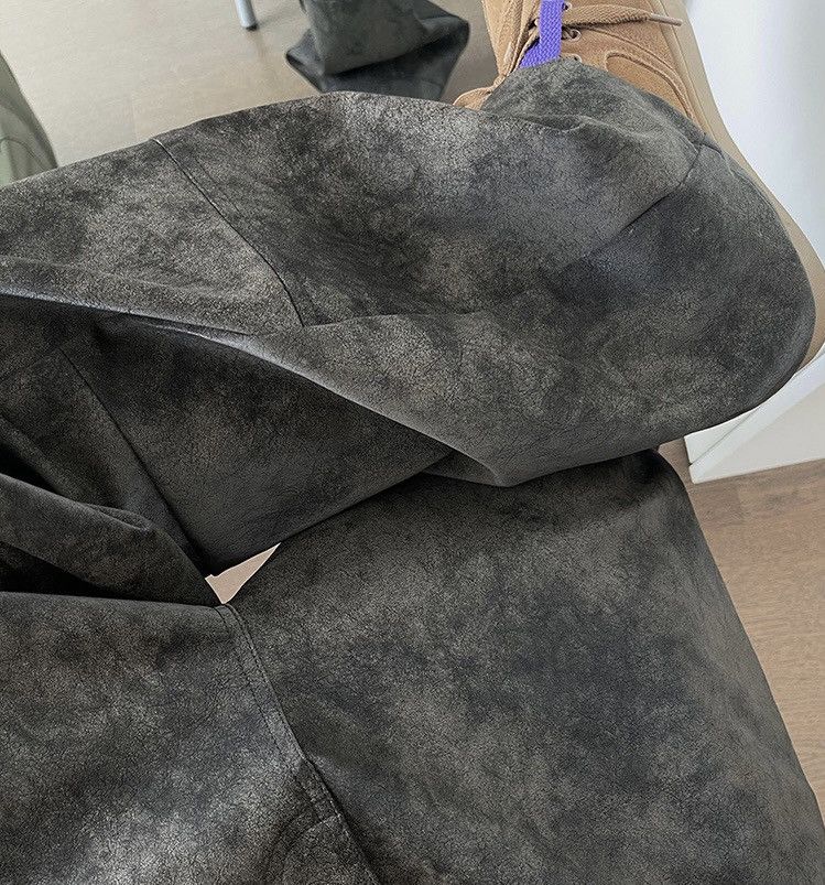 Japanese Brand × Vintage Avant garde punk cracked faux suede leather baggy pants Size US 32 / EU 48 - 7 Thumbnail