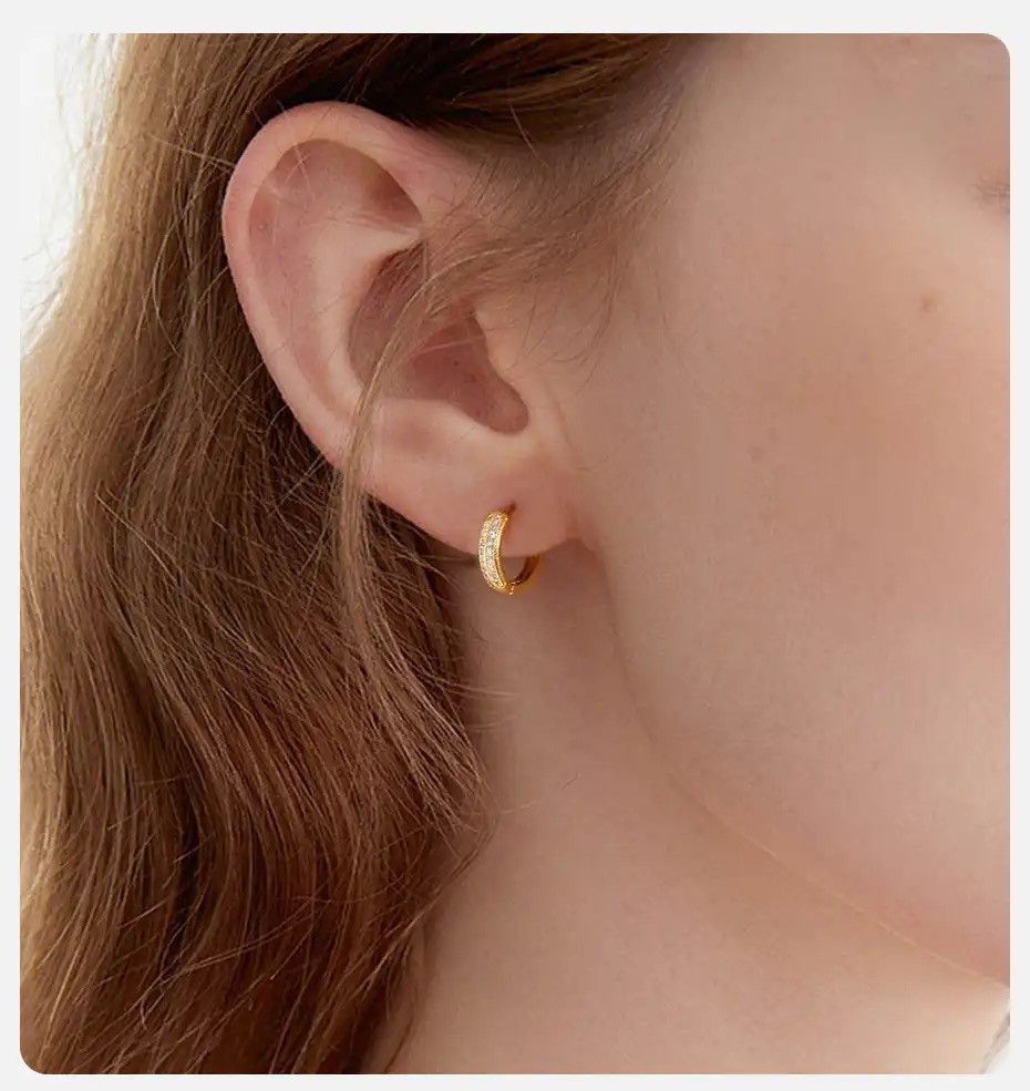 Other Deluxe CZ Stone Hoop Earrings Size ONE SIZE - 3 Thumbnail