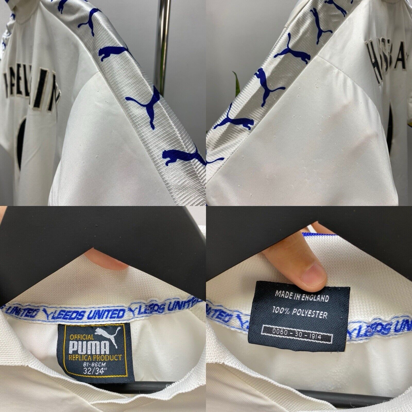 Puma × Vintage Leeds United 1998-2000 #Hasselbaink Kids Jersey Size 32/34 Size US XXS / EU 40 - 22 Thumbnail