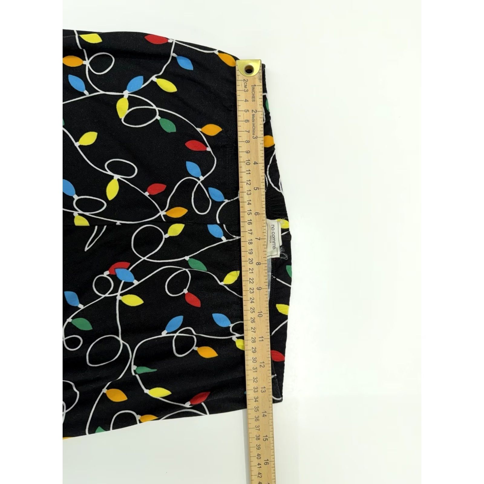 Vintage No Comment Ankle Womens XL Black Leggings Size Christmas Light String PullOn Size 40" / US 18 - 7 Thumbnail