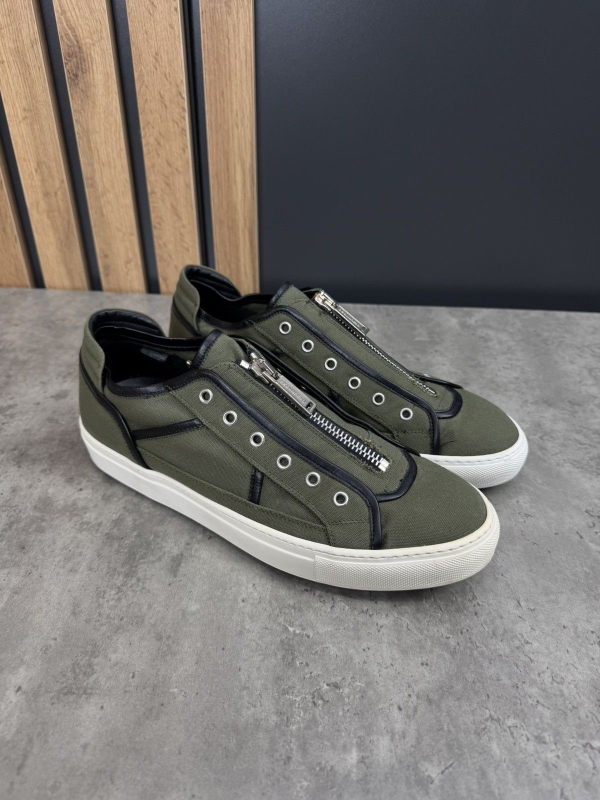Dsquared2 Dsquared2 Zip Sneakers Green Canvas Low Top Size 44 Size US 10 / EU 43 - 3 Thumbnail