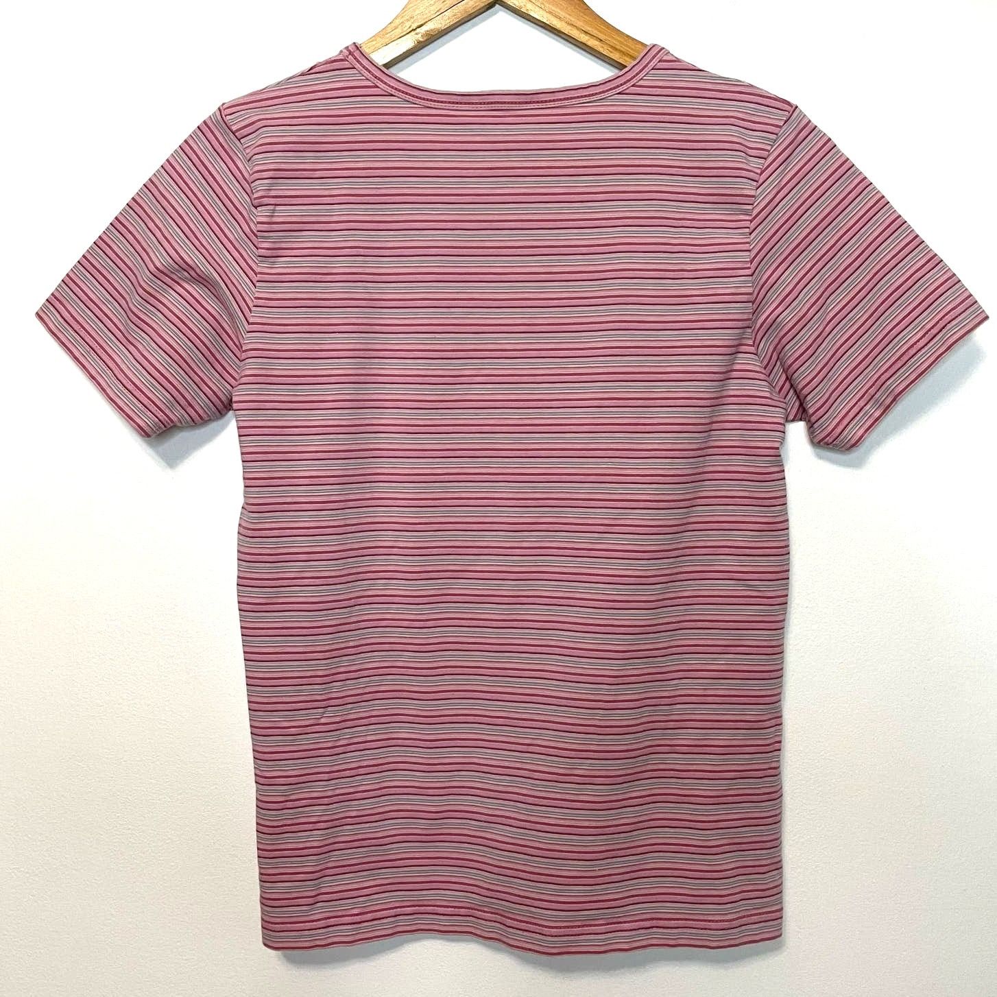 Woolrich Woolen Mills Woolrich Pink Striped Shirt S Womens Short Sleeve Wildrose Size S / US 4 / IT 40 - 2 Thumbnail