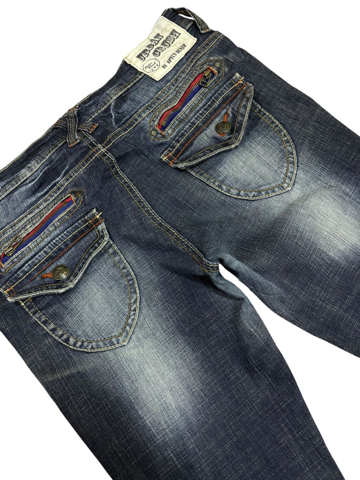 Japanese Brand × Vintage Bondage Urban Crush Faded Indigo Crosshatch Jeans Size US 33 - 4 Thumbnail