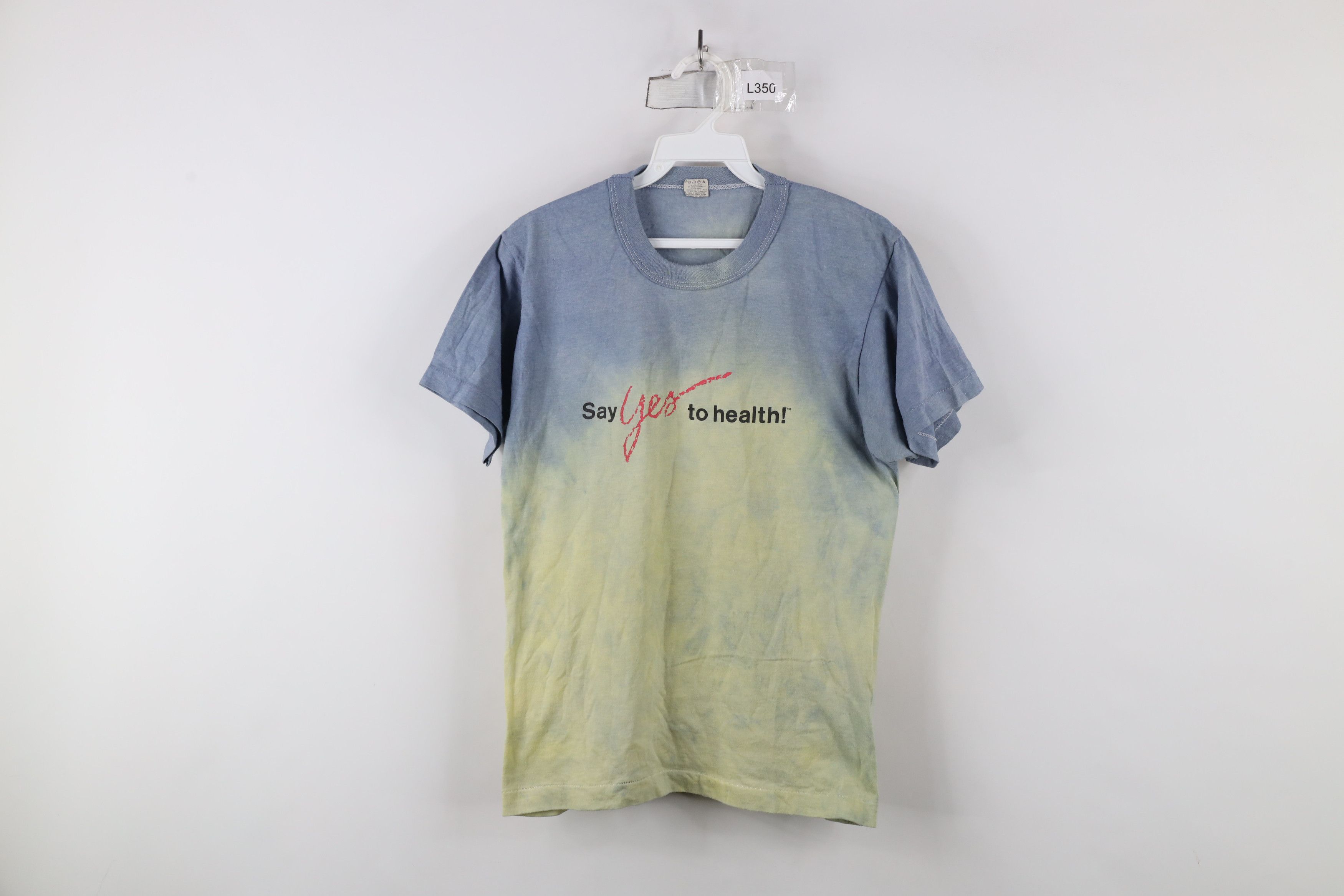 Vintage Vintage 80s Say Yes To Health Acid Wash T-Shirt USA Size M / US 6-8 / IT 42-44 - 1 Thumbnail
