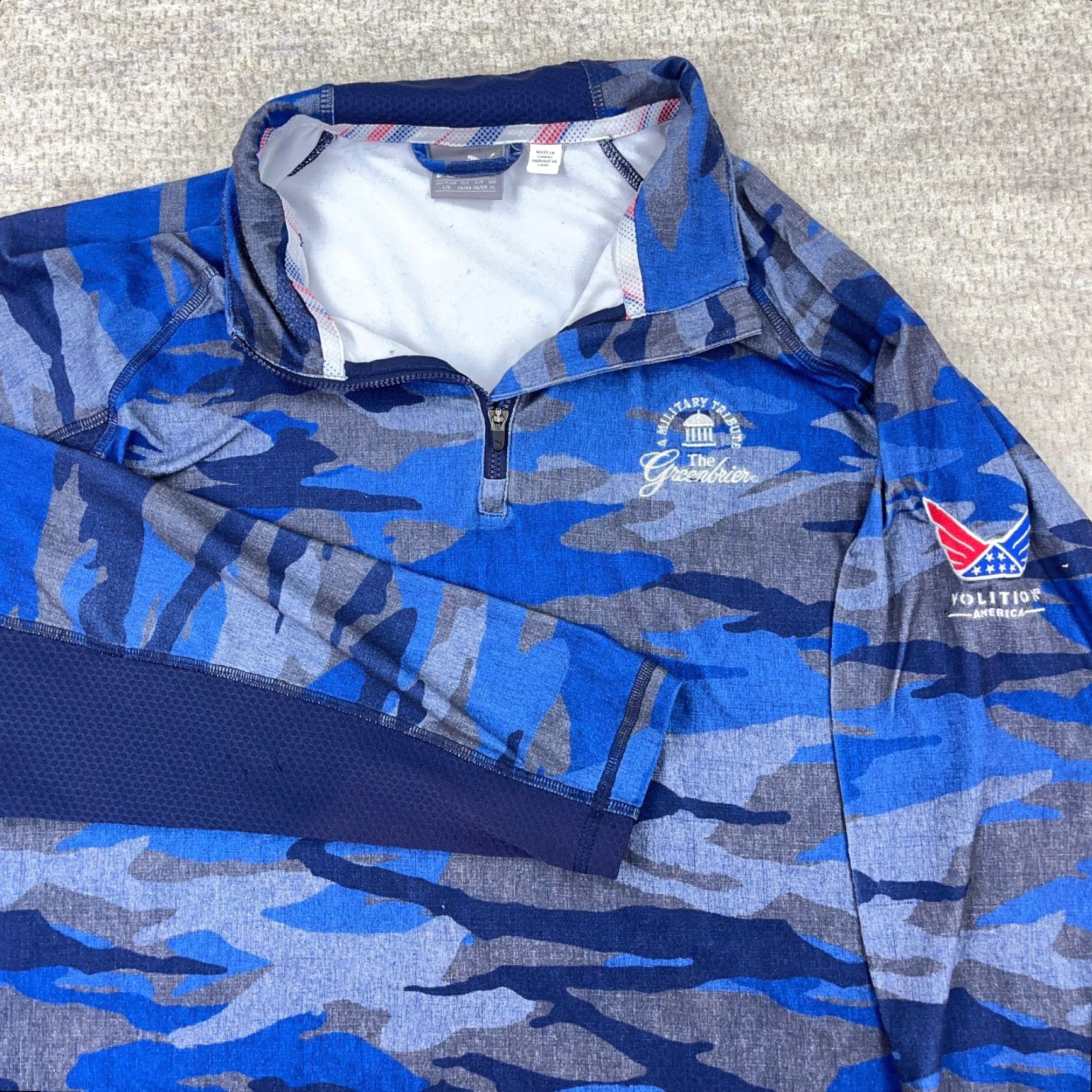 Puma Puma Sweater Men Large Blue Camo Voltron Pullover Quarter Zip Greenbrier Classic Size US L / EU 52-54 / 3 - 3 Thumbnail