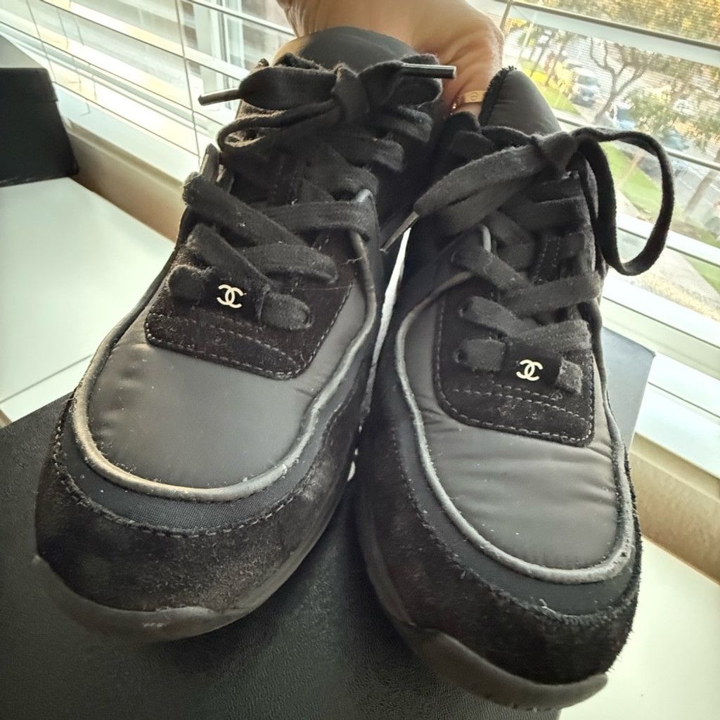 Chanel Chanel Interlocking CC Black Sneakers Size US 6.5 / IT 36.5 - 6 Thumbnail