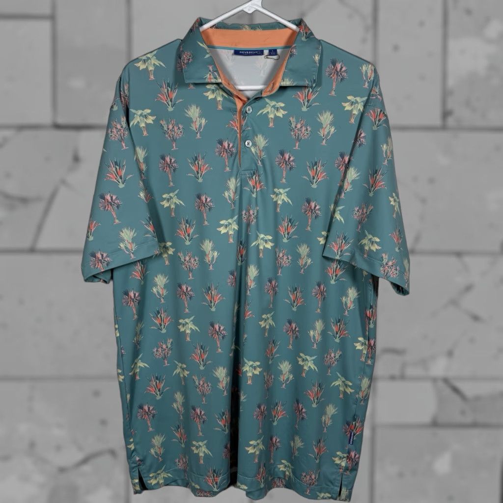 Vintage Devereux Polo Shirt Mens L Blue 29 Palms Print Performance Golf All Over Print Polo Size US L / EU 52-54 / 3 - 1 Thumbnail