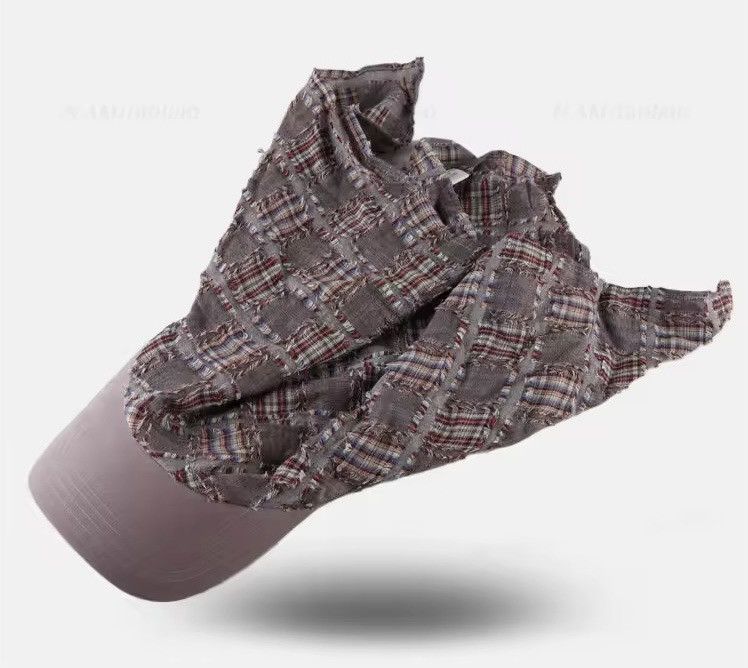 Other Plaid Vintage Distressed Burgundy Baseball Cap Hat Size ONE SIZE - 2 Thumbnail