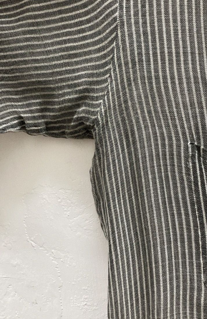 Dries Van Noten DRIES VAN NOTEN grey off white sheer striped buttoned polo shirt IT48 M Size US M / EU 48-50 / 2 - 13 Thumbnail