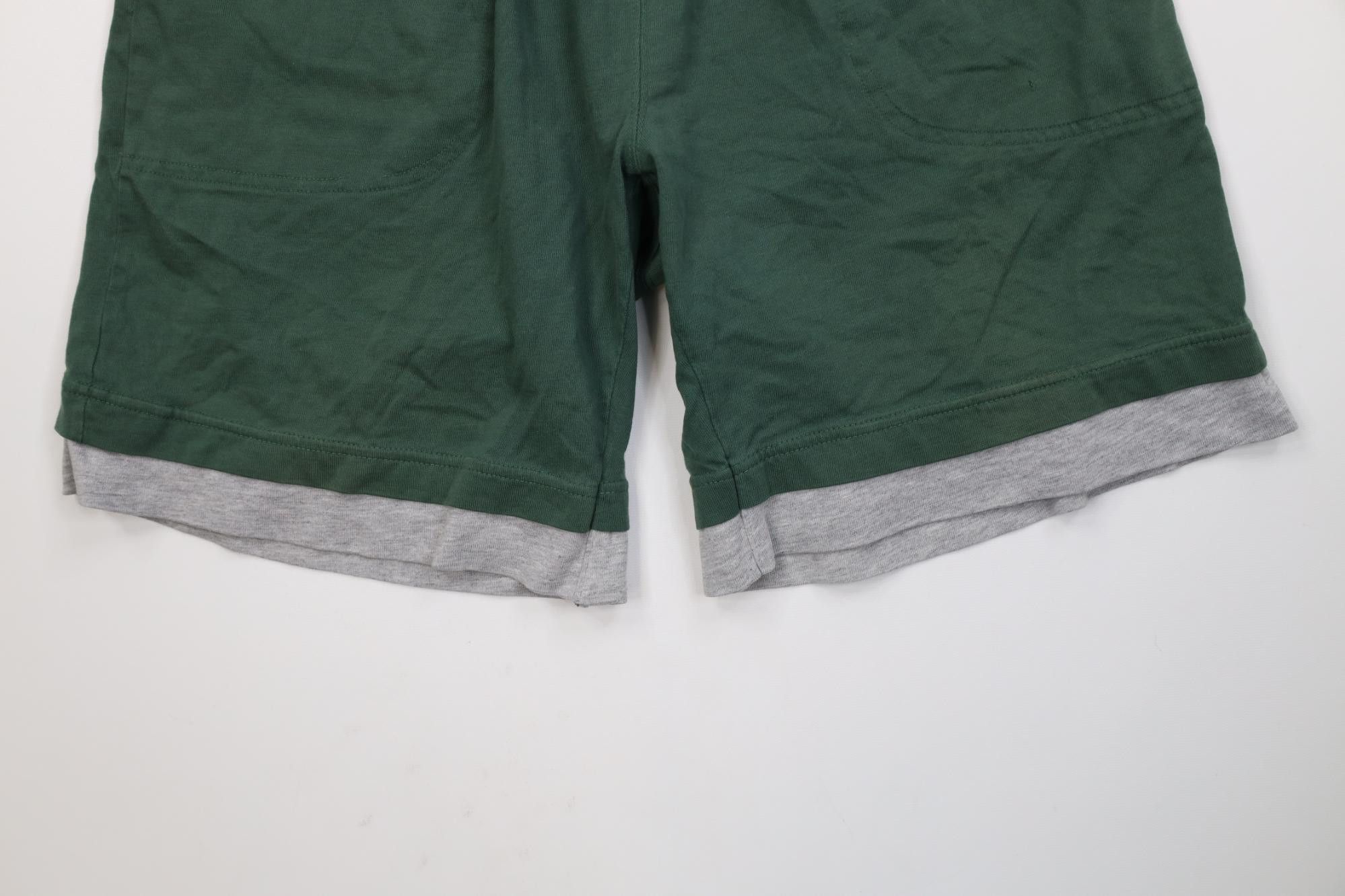 Vintage Vintage 90s Streetwear Blank Layered Above Knee Shorts Green Size US 34 / EU 50 - 4 Thumbnail