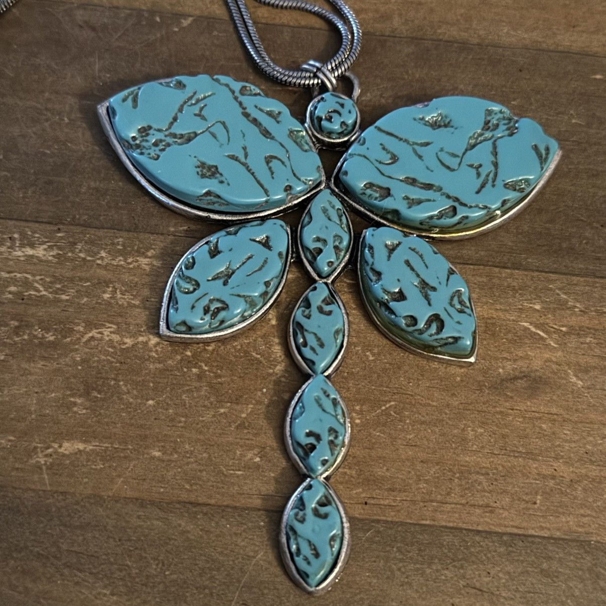 Chicos Chico’s silver jumbo turquoise dragonfly pendant necklace Size ONE SIZE - 4 Thumbnail